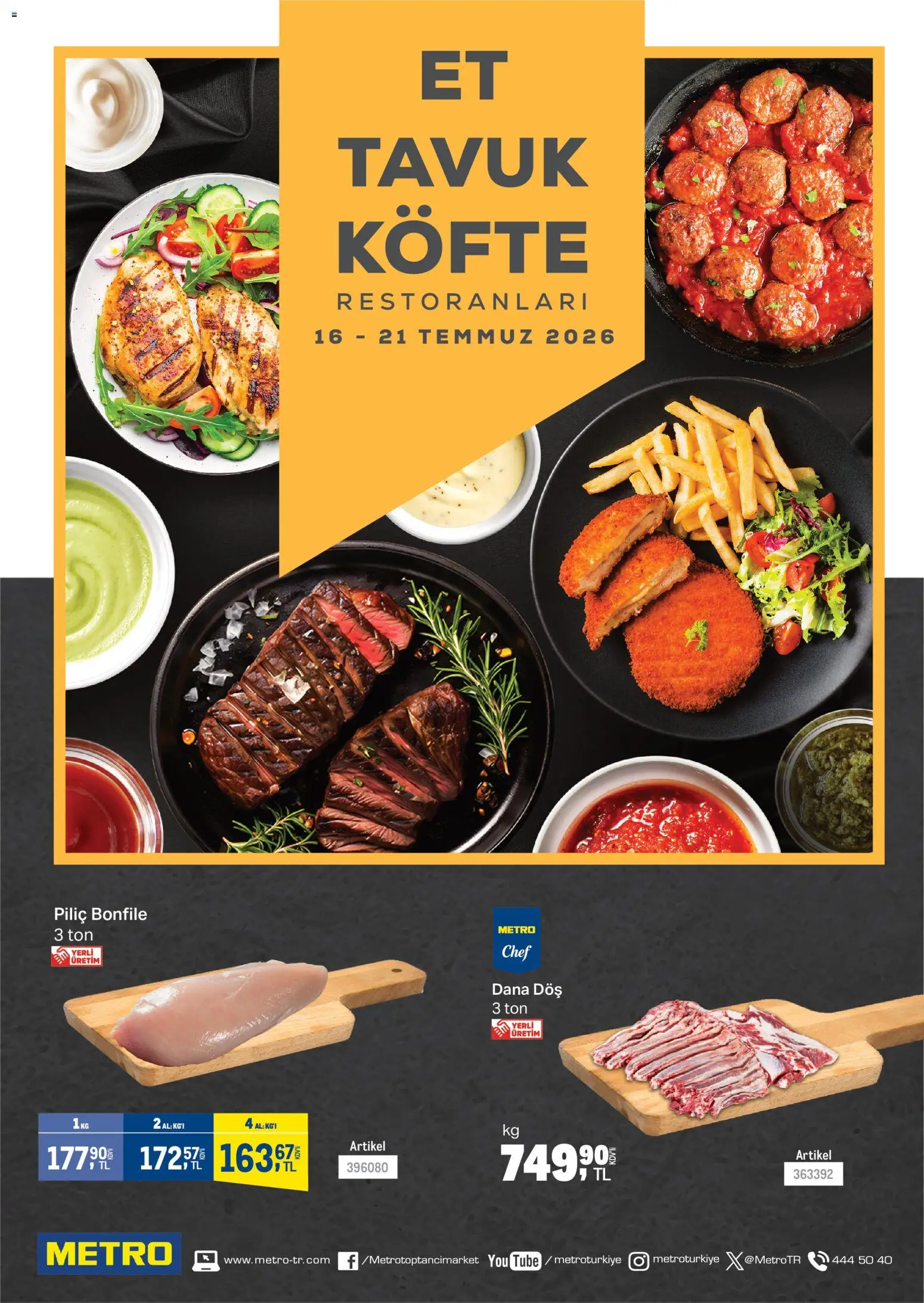 Metro Metro - Et Tavuk Köfte 16.07.2026 - Broşürünün önizlemesi - Bonfile, Piliç, Piliç bonfile