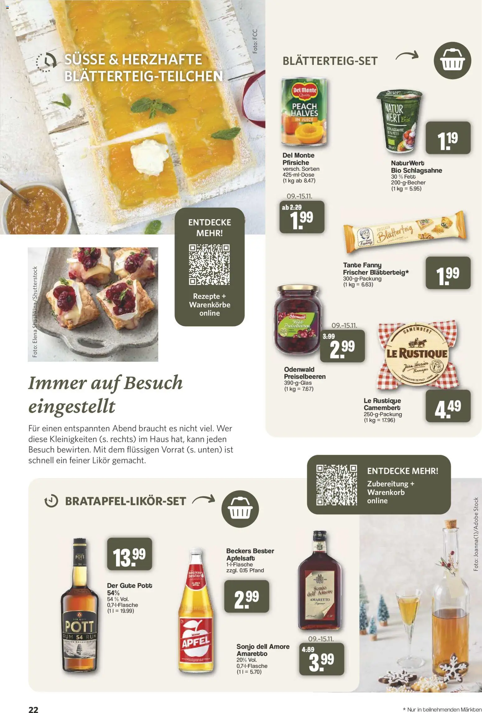 Vorschau von dem Prospekt des Geschäftes Famila Nordwest, gültig ab dem 26.10.2026 - Äpfel, Camembert, Schlagsahne, Rum, Preiselbeeren, Likör, Apfelsaft