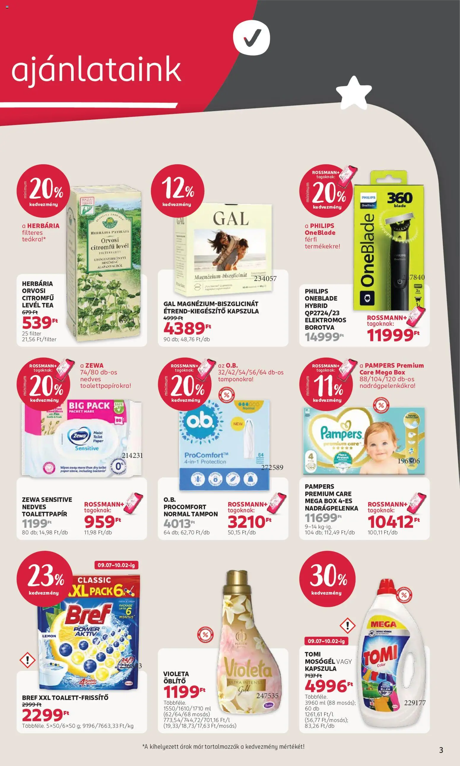 Rossmann - Rossmann akciós újság megtekintése, amely érvényes 2026.09.07.-től - Philips, Borotva, Pampers, Öblítő, Kapszula, Mosógél, Zewa, Toalettpapír