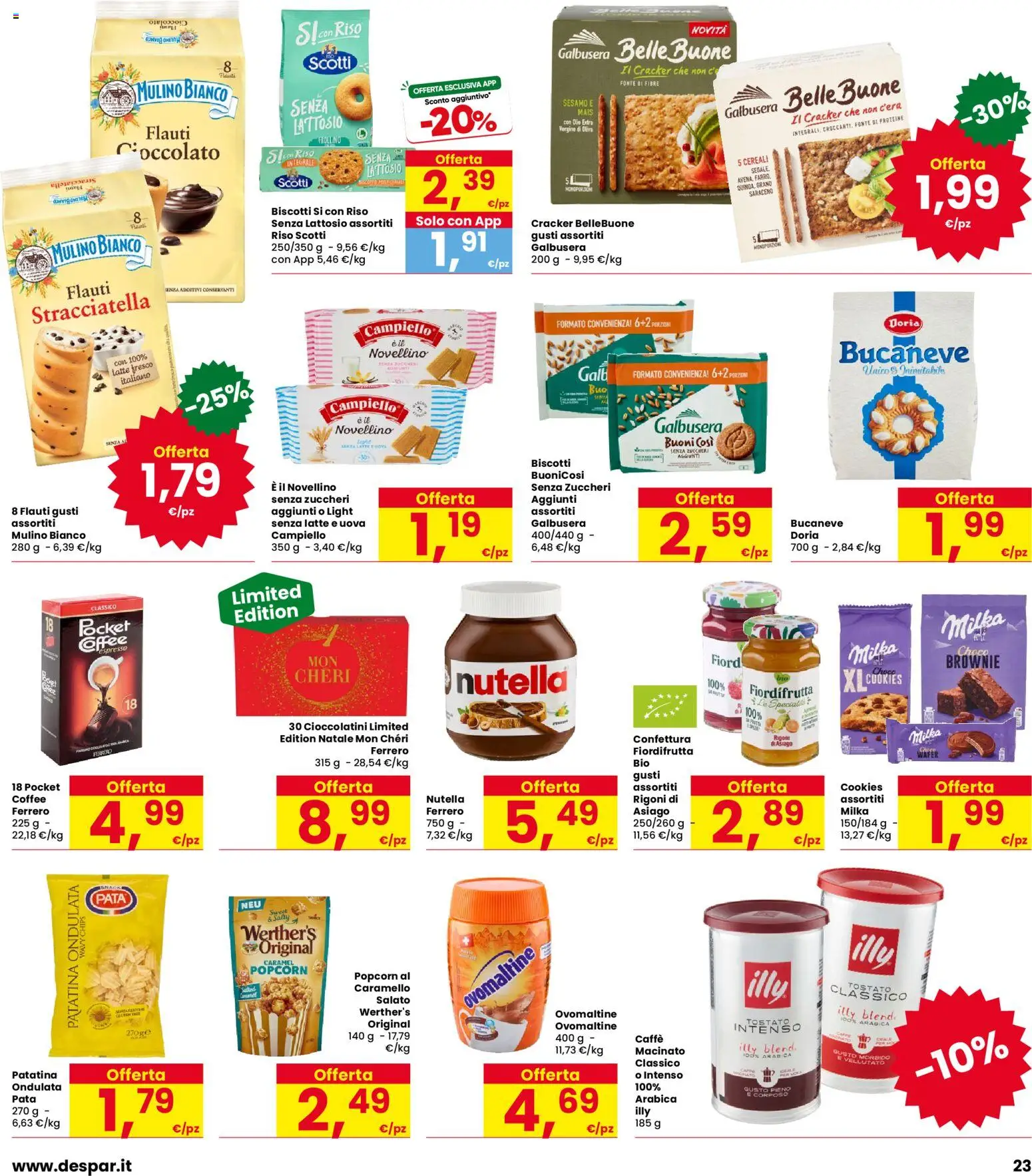 Anteprima dell'opuscolo Interspar volantino Capri dal negozio Interspar valido da 22/10/2026 - Biscotti, Olio, Cereali, Uova, Mais, Cioccolatini, Macinato, Senza lattosio