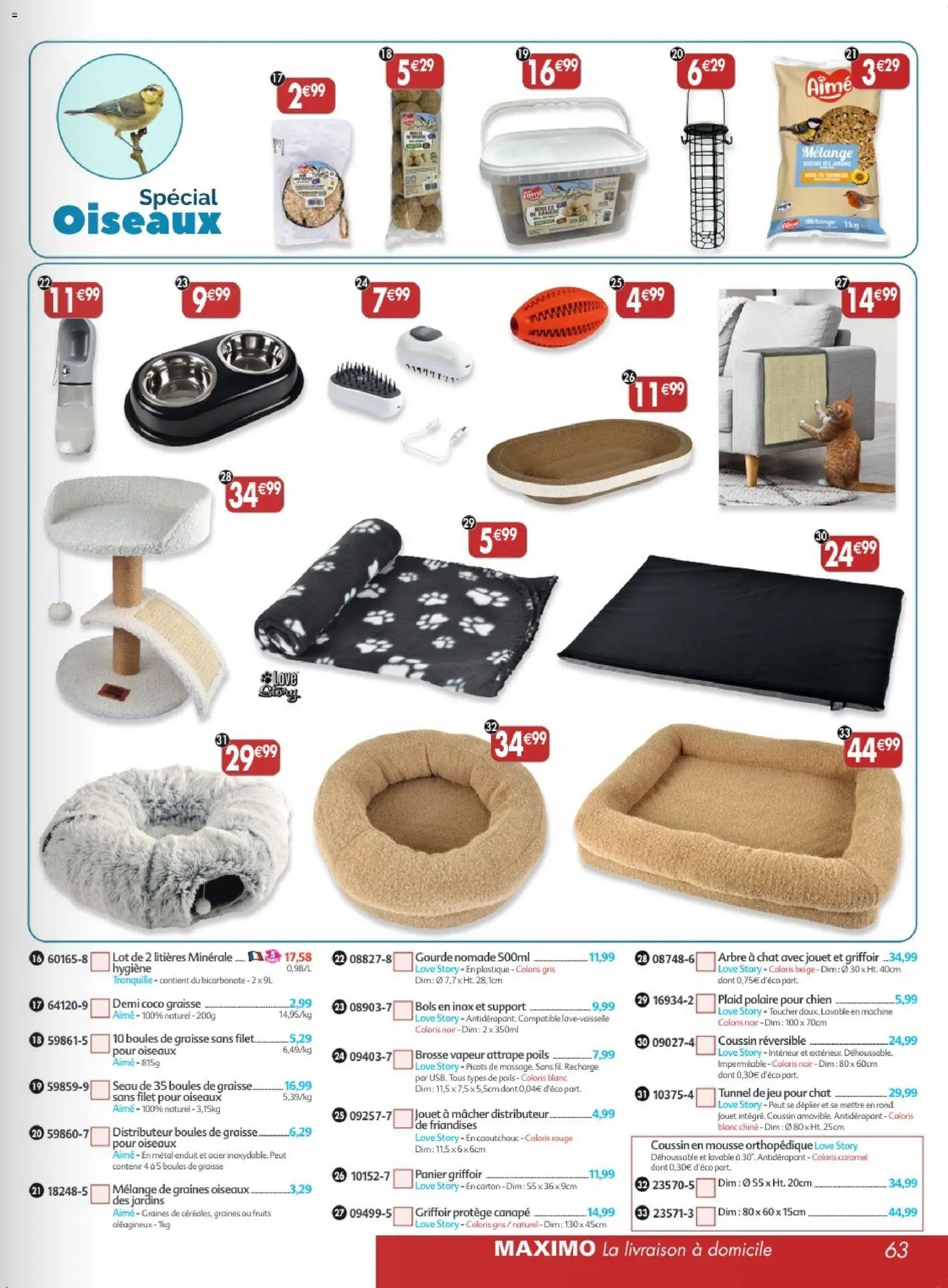 Prévisualisation de Maximo catalogue epicerie du magasin Maximo formulaire valide 26/10/2026 - Coco, Canapé, Distributeur, Gourde, Plaid, Mousse, Panier, Polaire