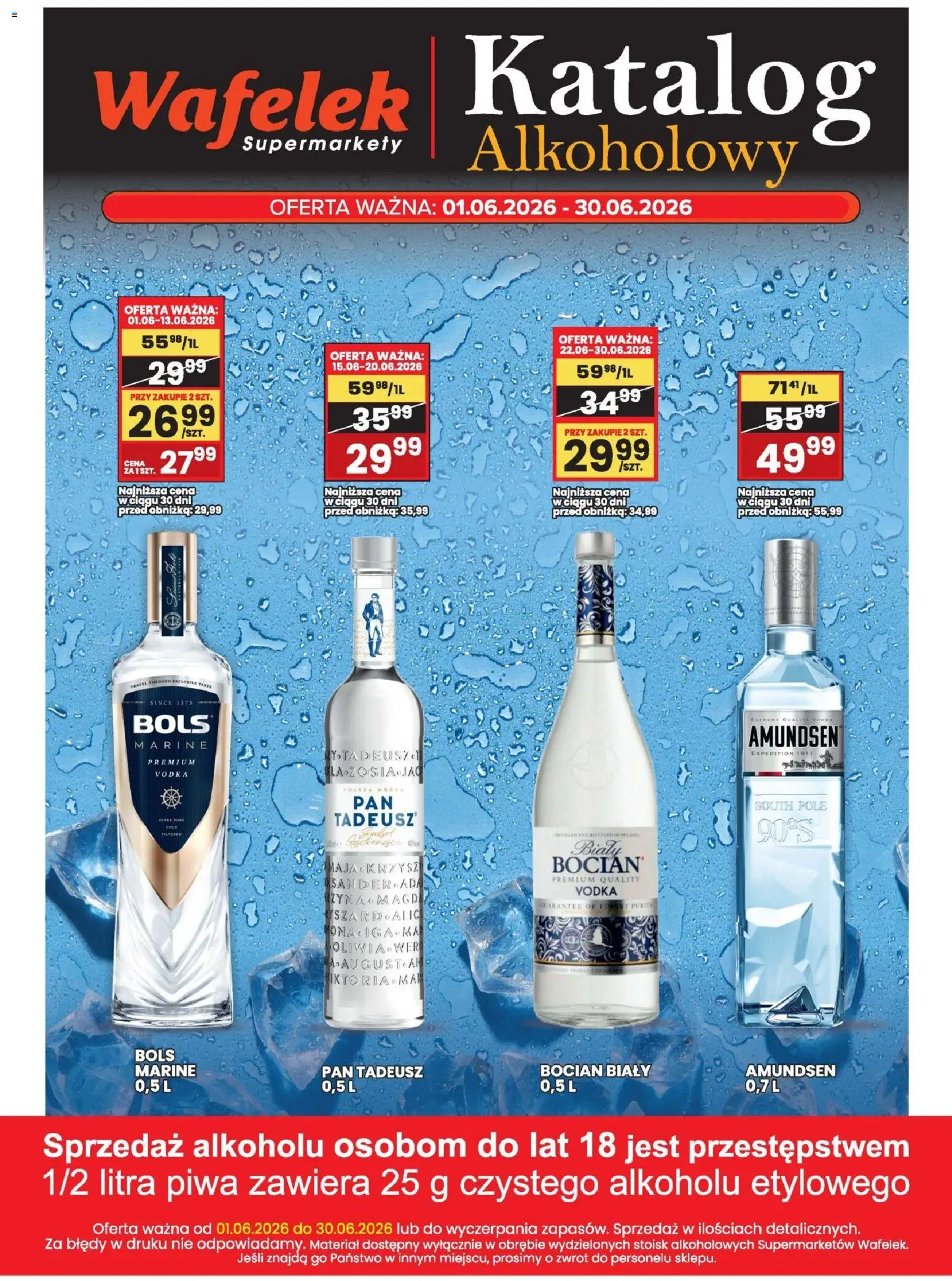 Pogląd gazetki "Wafelek gazetka alkoholowa" ze sklepu Wafelek ważnej od 01.06.2026 - Wafelek, Vodka
