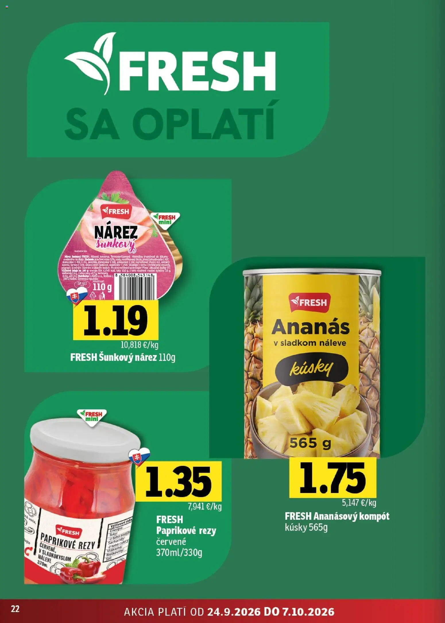 Náhľad Fresh letáku platného od 24.09.2026