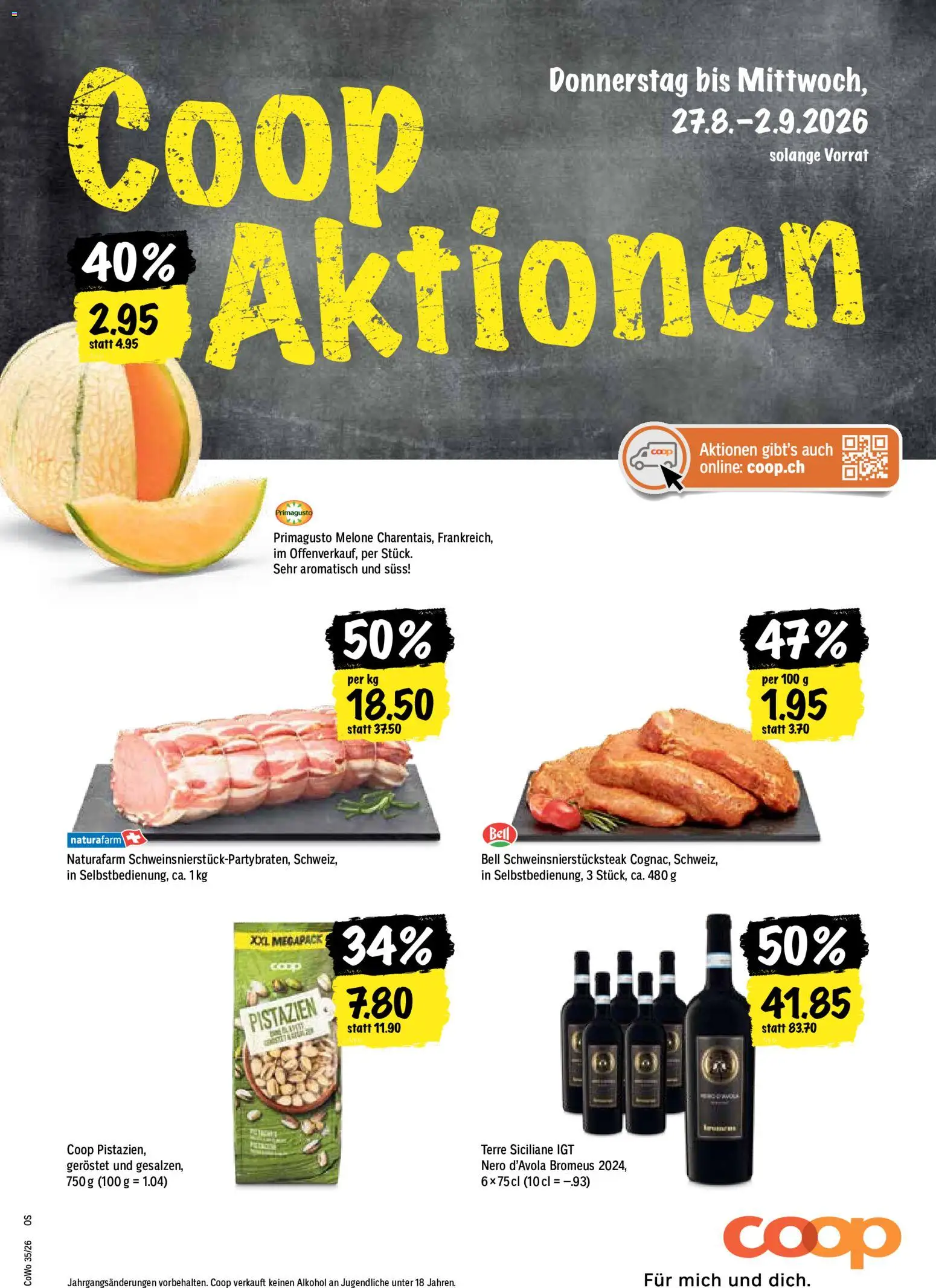 Vorschau des Merkblatts Coop aktionen vom Shop Coop gültig von 27.08.2026 bis 02.09.2026