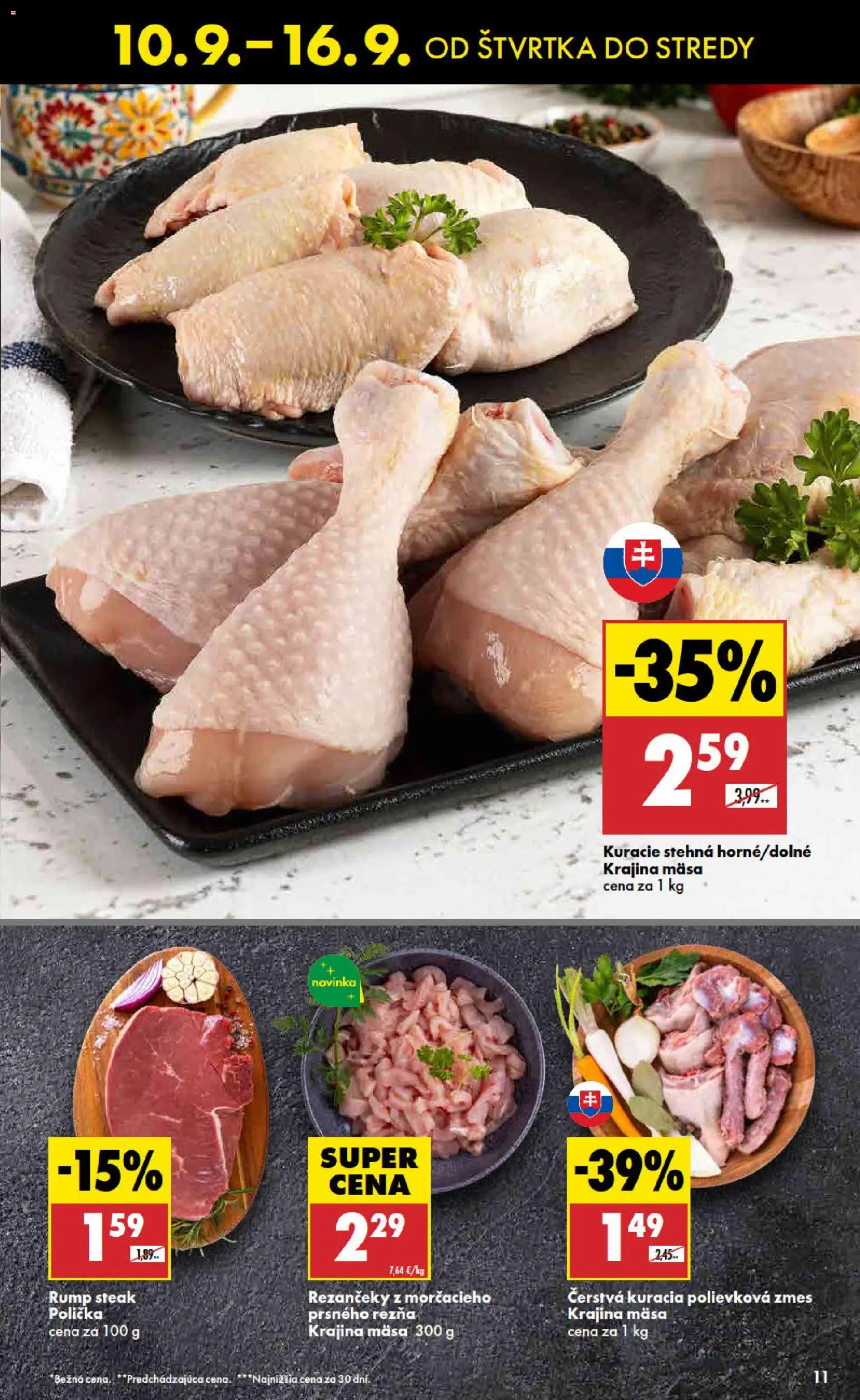 Náhľad Biedronka letáku platného od 10.09.2026 - Steak, Kuracie stehná, Rump steak, Stehná