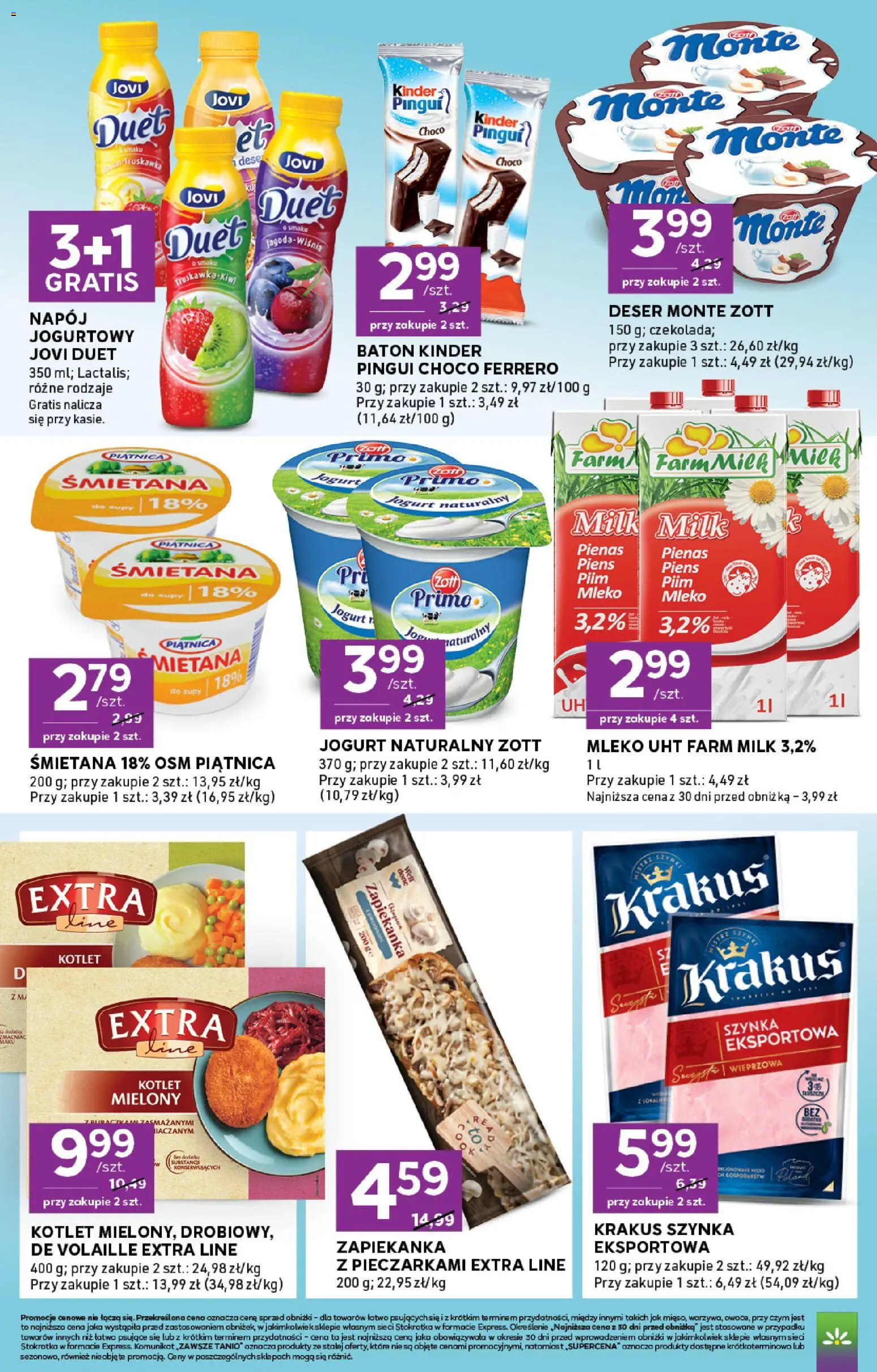 Pogląd gazetki "Stokrotka gazetka - Express" ze sklepu Stokrotka ważnej od 01.10.2026 - Mleko, Zupy, Deser, Kotlet, Jogurt naturalny, Piątnica, Jogurt, Śmietana