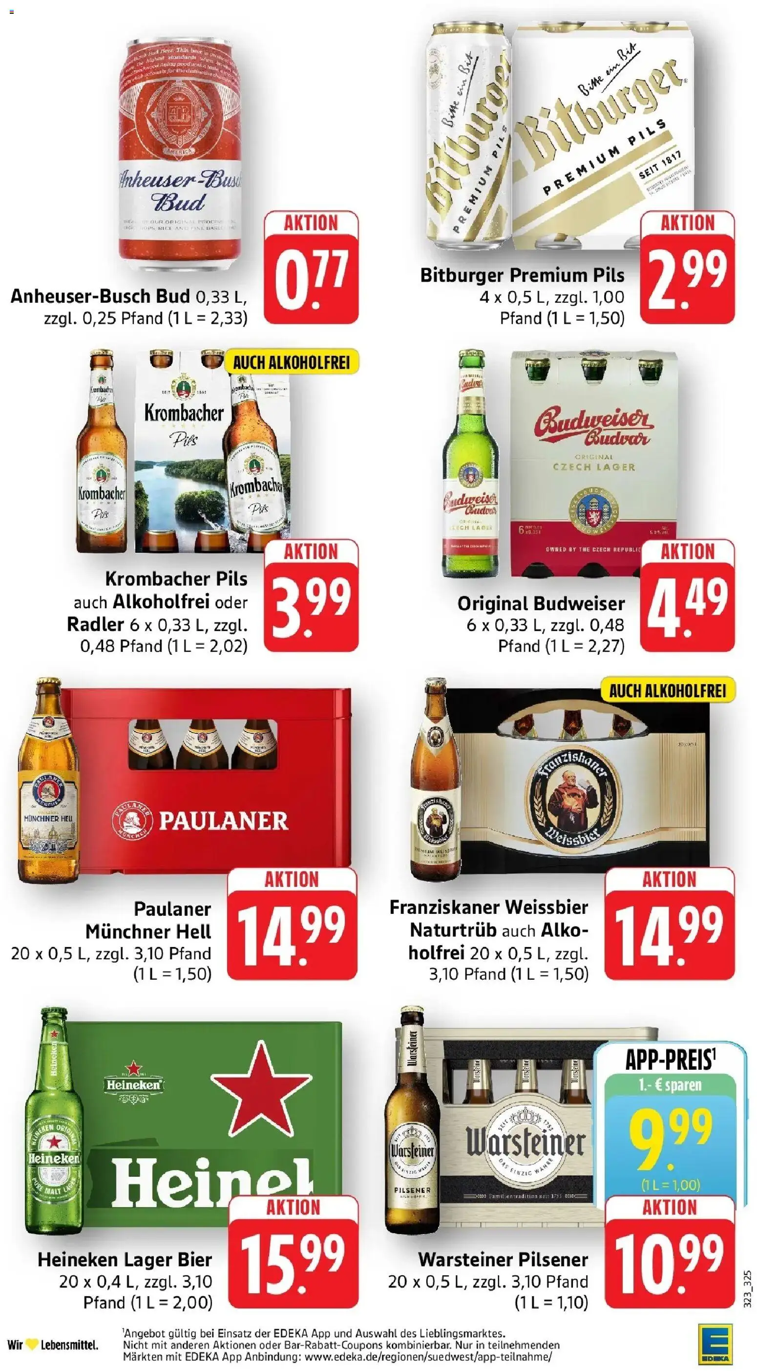 Vorschau von dem Prospekt des Geschäftes Edeka, gültig ab dem 26.10.2026 - Warsteiner, Krombacher, Heineken, Paulaner, Bitburger, Radler, Budweiser, Pils