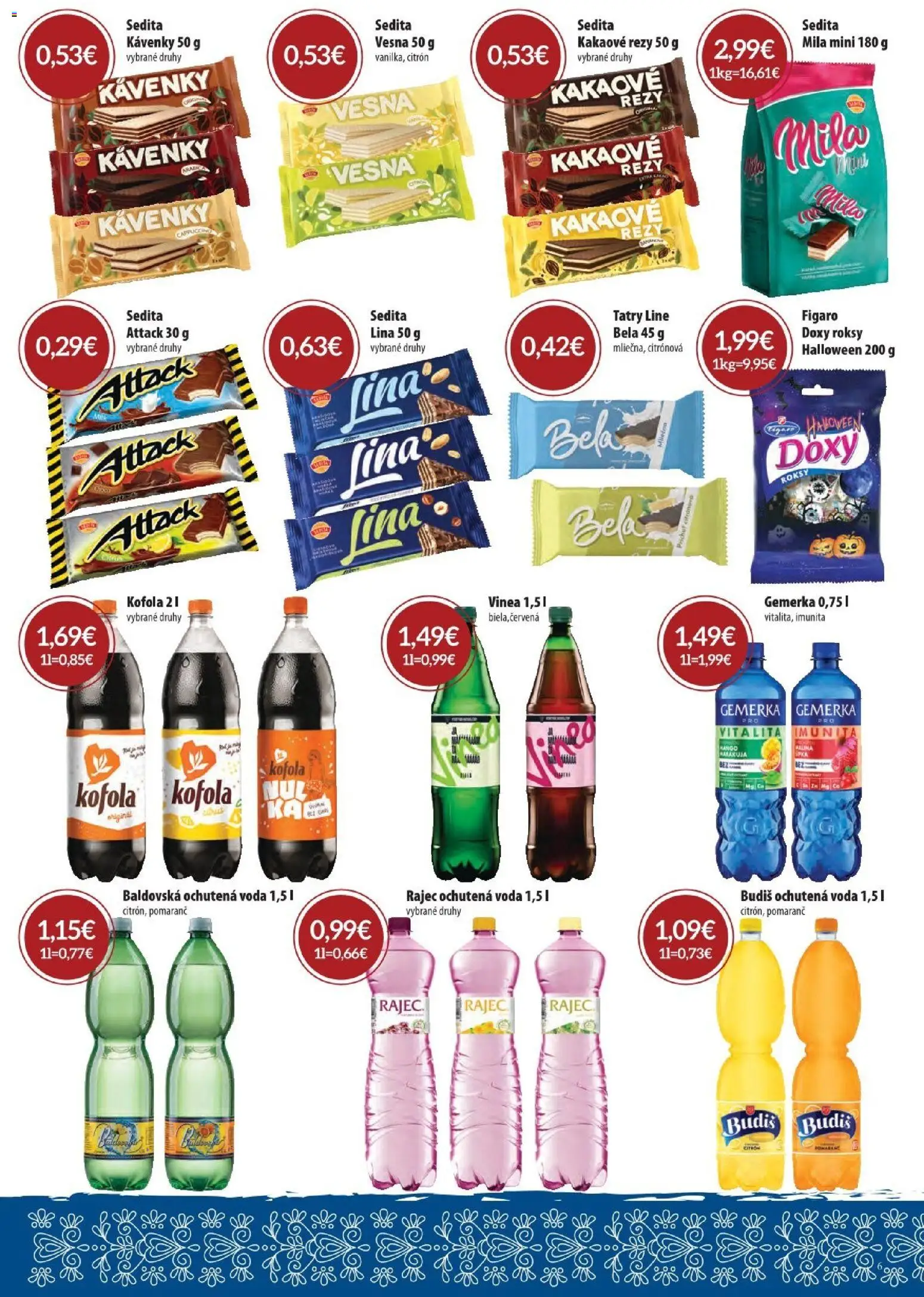 Náhľad Sintra letáku platného od 01.10.2026 - Mango, Rajec, Voda, Kofola, Budiš, Vinea, Baldovská, Ochutená voda