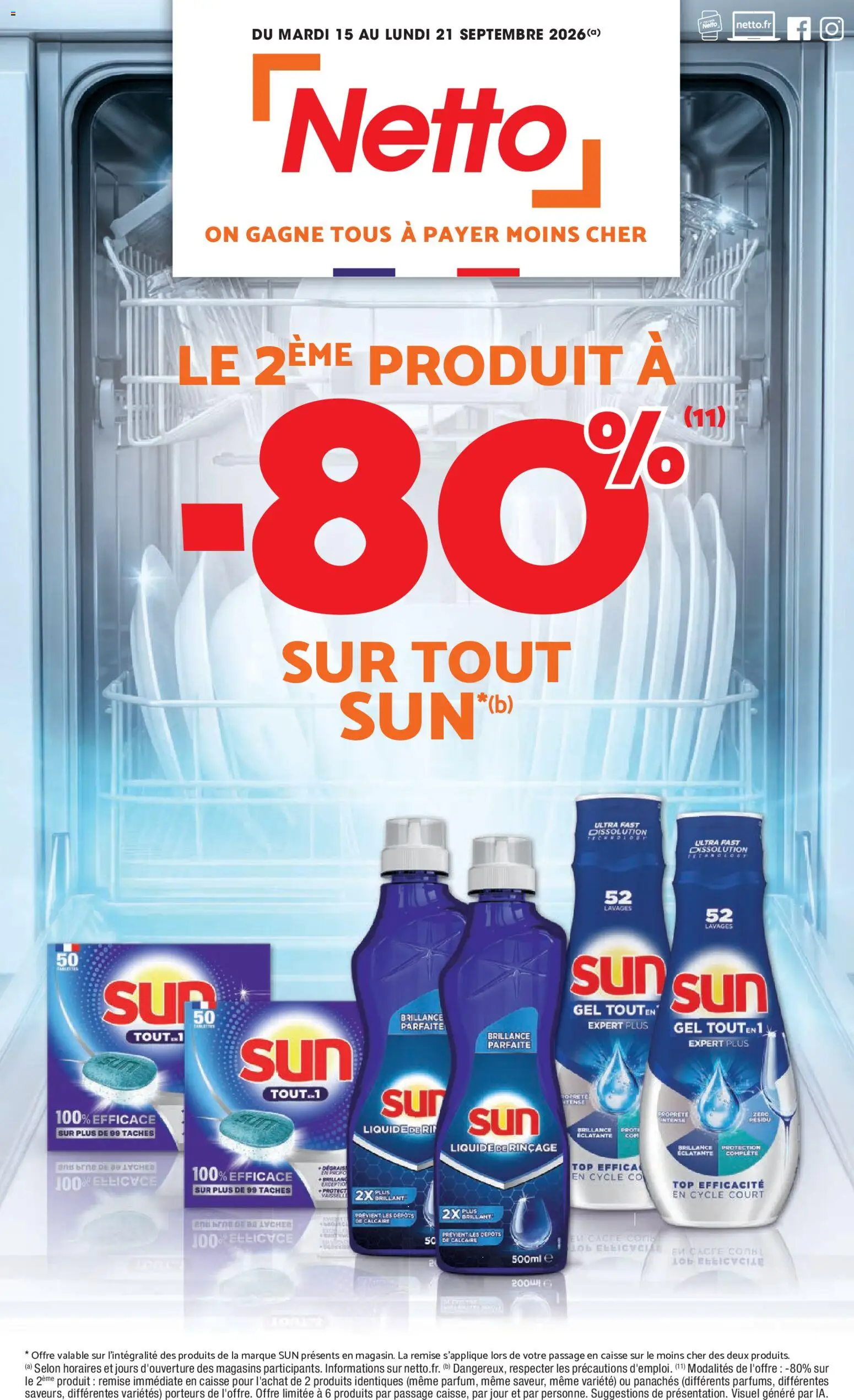 Prévisualisation de Netto 80% sur tous sun du magasin Netto formulaire valide 15/09/2026