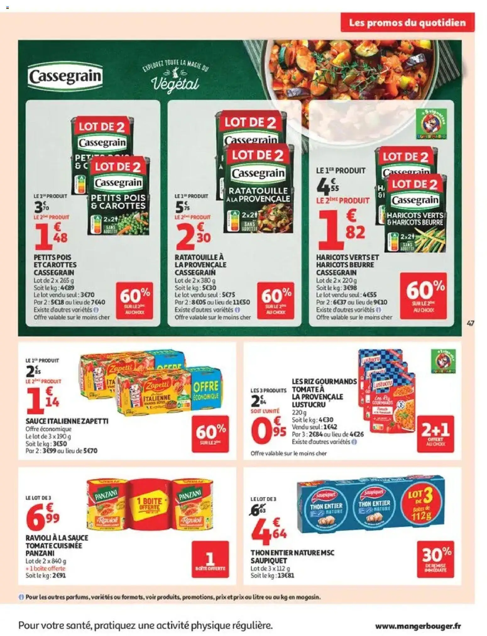 Prévisualisation de Auchan Ménage rentrée hypers du magasin Auchan formulaire valide 08/09/2026 - Ratatouille, Beurre, Petits pois, Ravioli, Pois, Sauce tomate, Mâche, Haricots