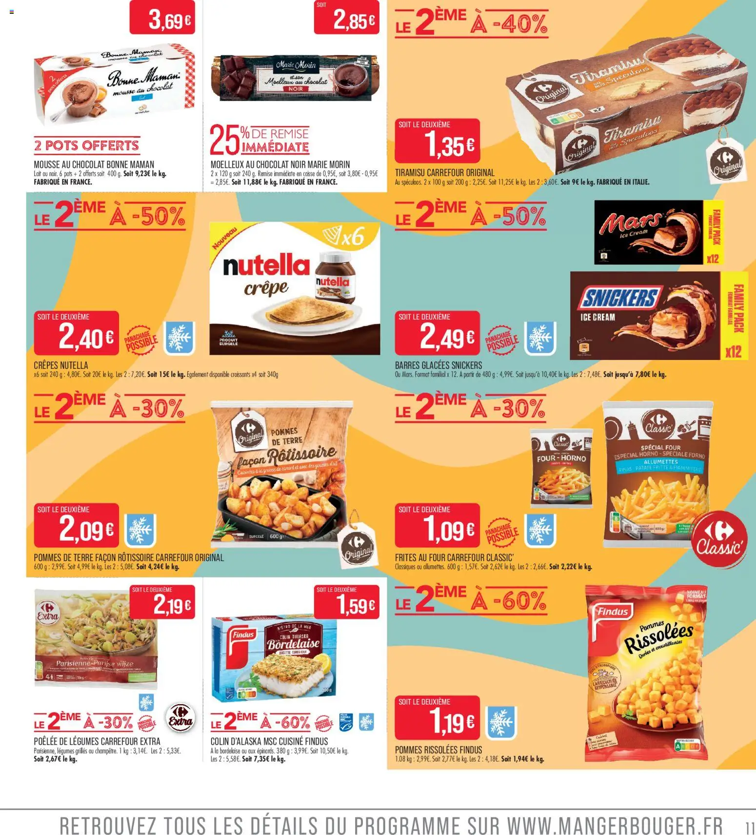 Prévisualisation de Match Supermarché - La match mania du magasin Match Supermarché formulaire valide 27/10/2026 - Tiramisu, Canard, Nutella, Spéculoos, Mousse, Crêpes, Bonne Maman, Pommes