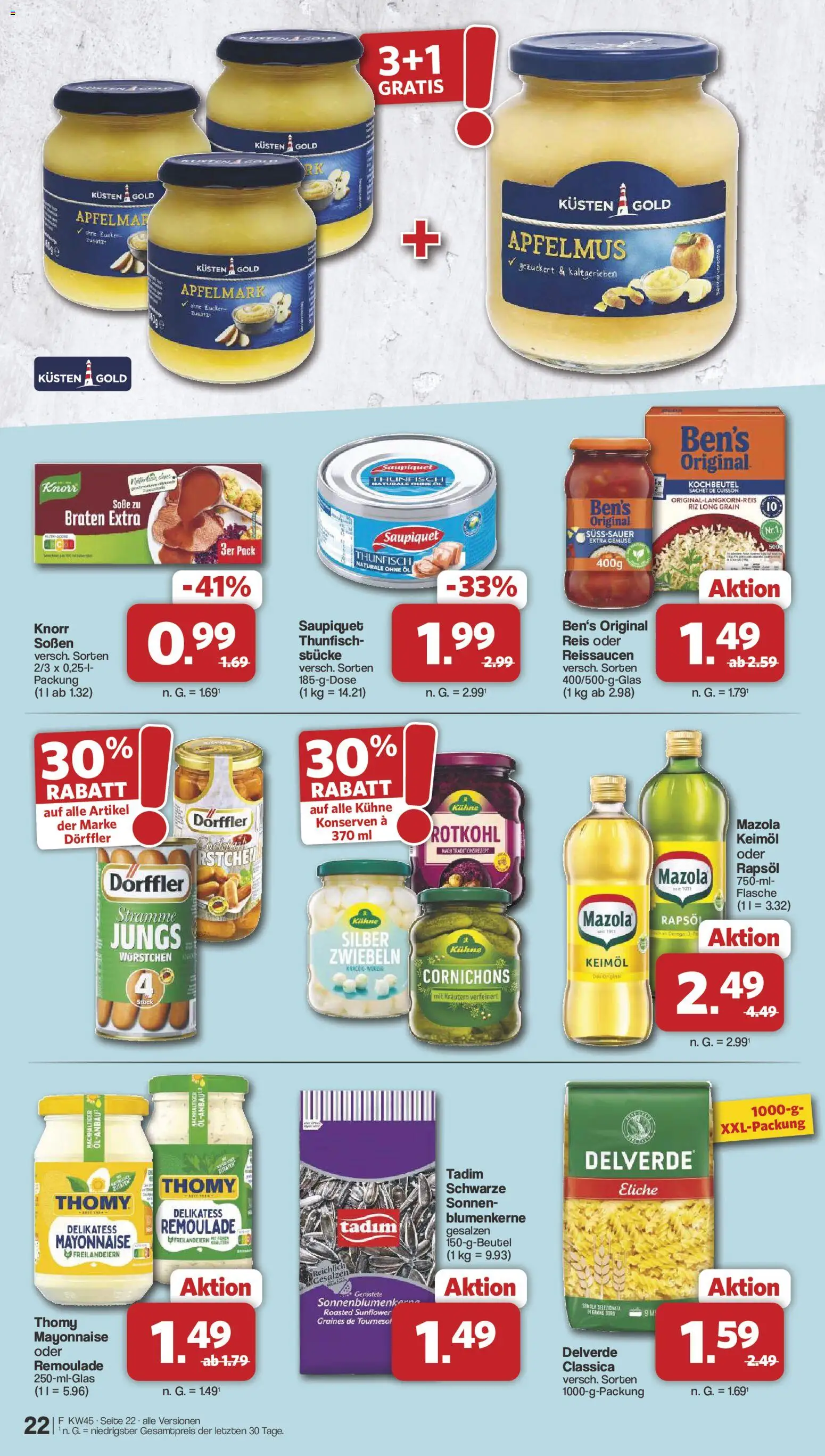Vorschau von dem Prospekt des Geschäftes Famila Nordwest, gültig ab dem 02.11.2026 - Öl, Thunfisch, Rotkohl, Mayonnaise, Zucker, Rapsöl, Knorr, Zwiebeln