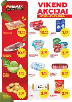 Pregled letka Namex vikend akcija trgovine Namex vrijedi od 07.05.2026