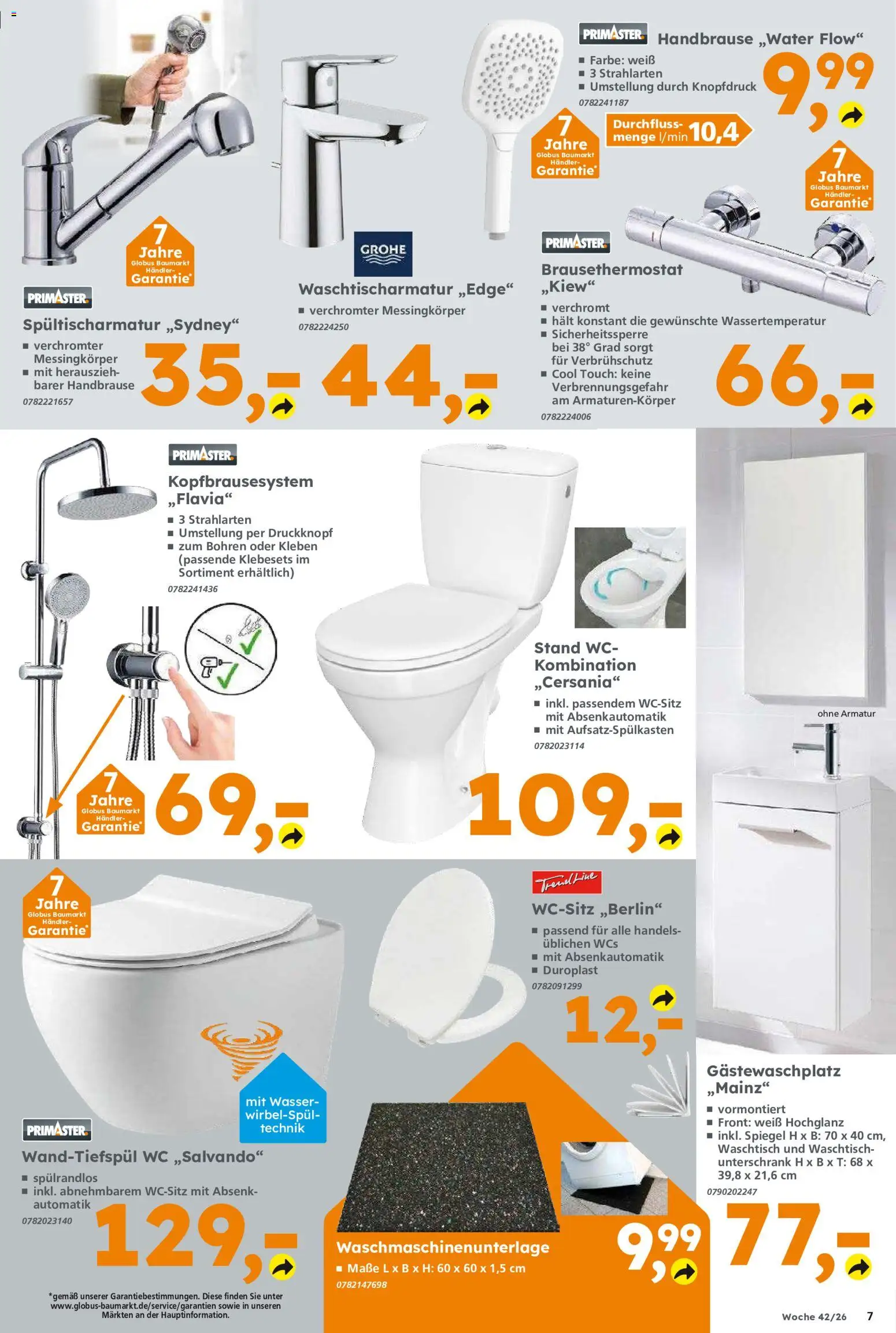 Vorschau von dem Prospekt des Geschäftes Globus Baumarkt, gültig ab dem 12.10.2026 - Spiegel, Wasser, Waschtisch, Armatur, Unterschrank