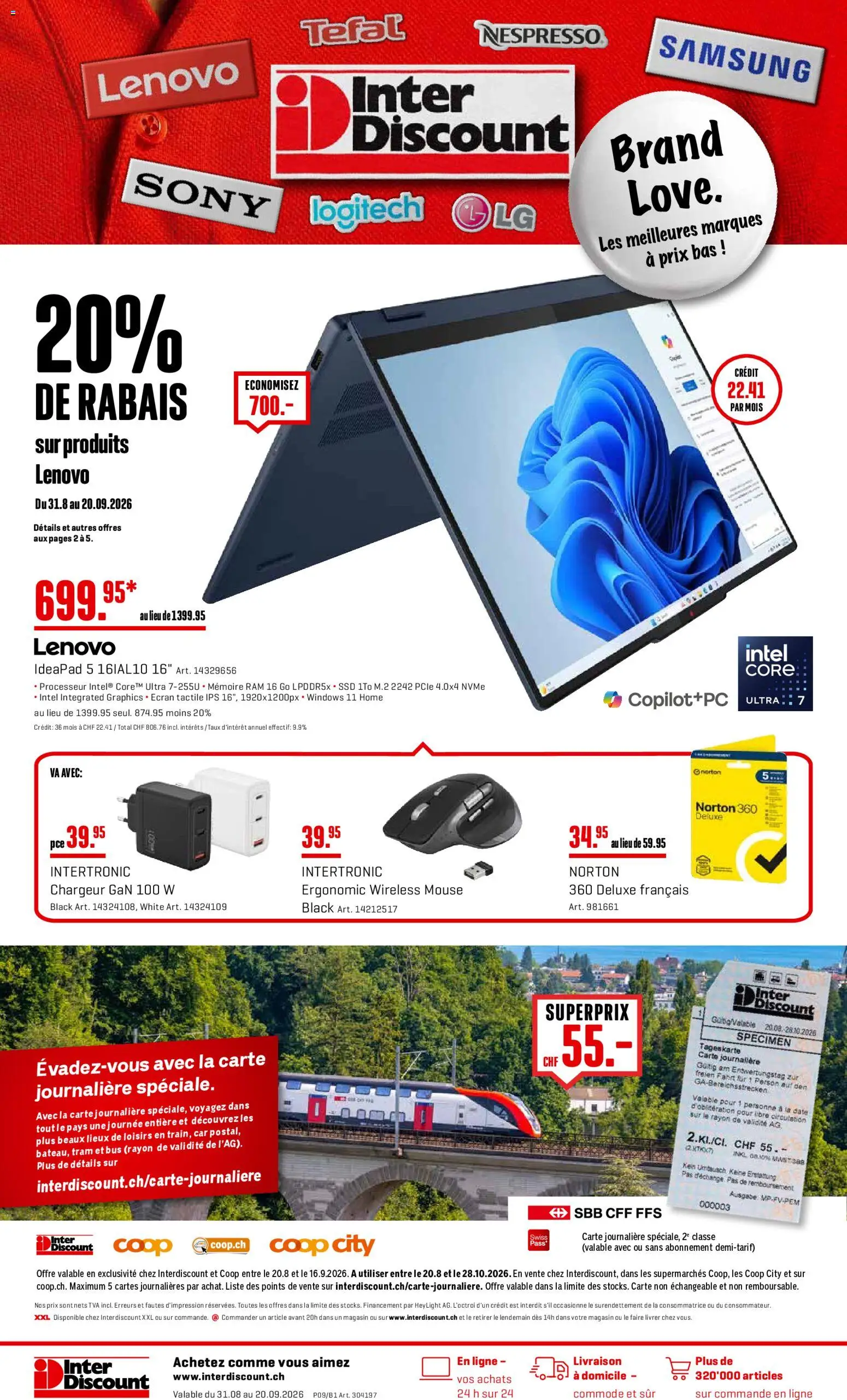Vorschau des Merkblatts Interdiscount aktionen FR vom Shop Interdiscount gültig von 31.08.2026 bis 20.09.2026
