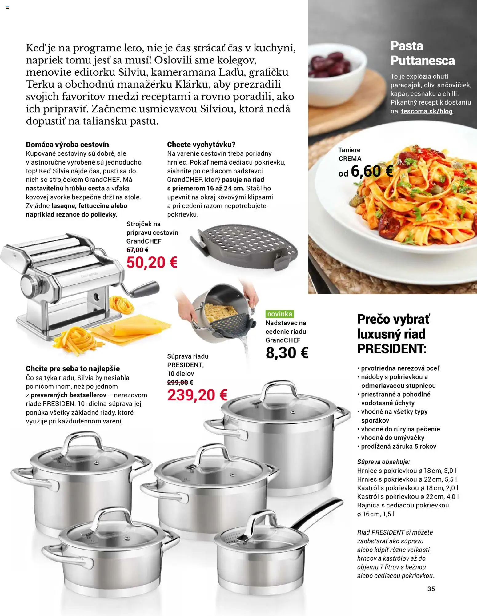 Náhľad TESCOMA letáku platného od 01.06.2026 - Cestoviny, Taniere, Rezance, Riad, Strojček