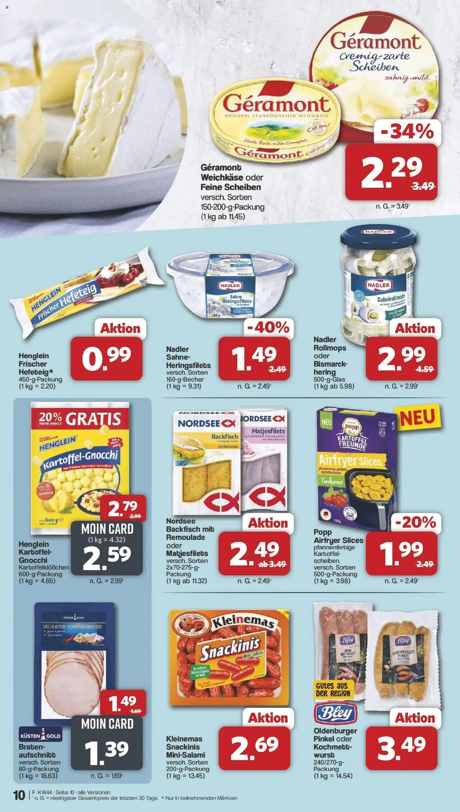 Vorschau von dem Prospekt des Geschäftes Famila Nordwest, gültig ab dem 26.10.2026 - Gnocchi, Äpfel, Wurst, Sahne, Hering, Kartoffeln, Geramont