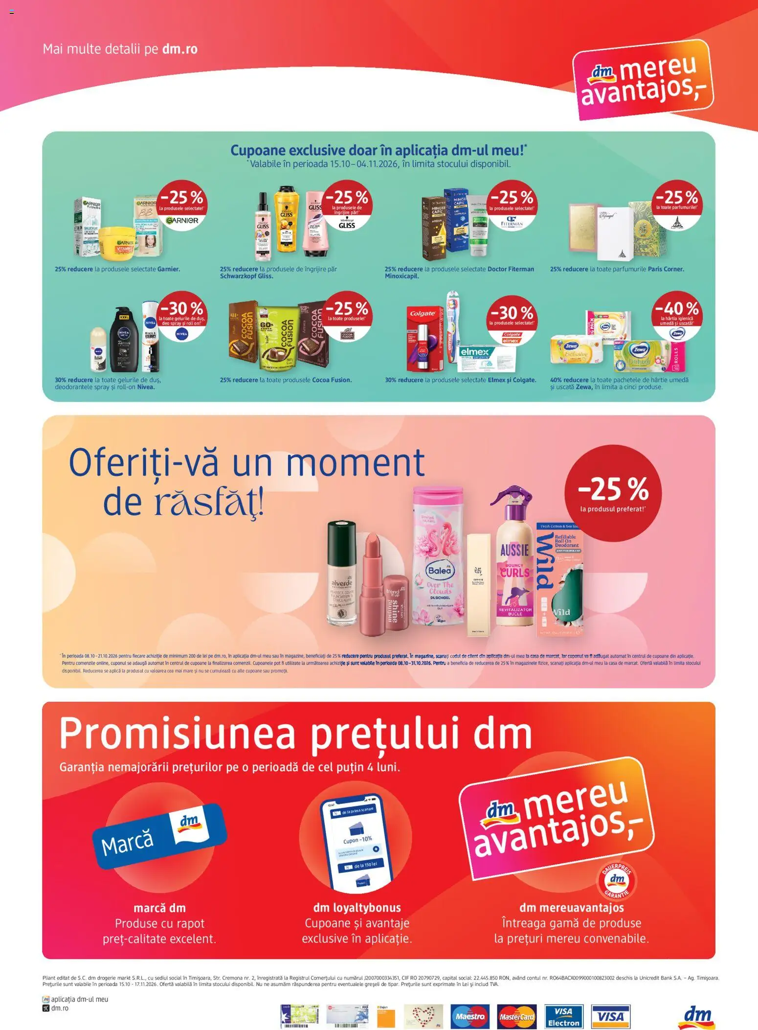 Previzualizarea de cataloage: DM drogeriemarkt DM drogeriemarkt Catalog Express valabil de la 15.10.2026 - Concealer, Cif, Deodorant, Nivea, Fusion, Active, Aplică, Deo spray