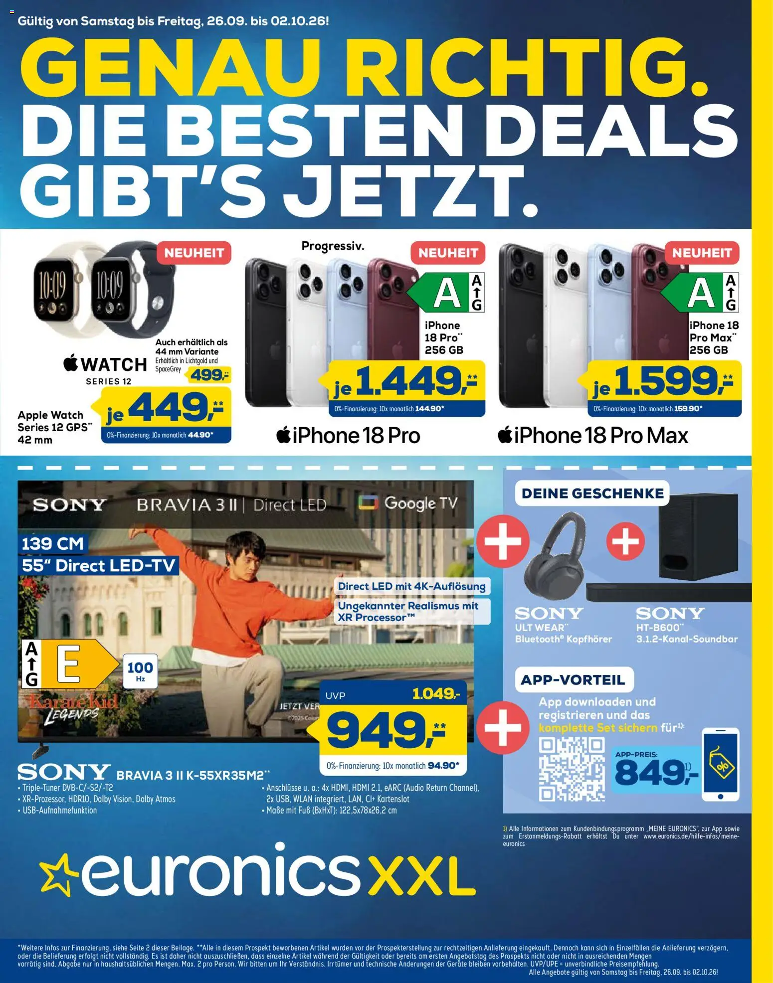 Vorschau von dem Prospekt des Geschäftes Euronics, gültig ab dem 26.09.2026