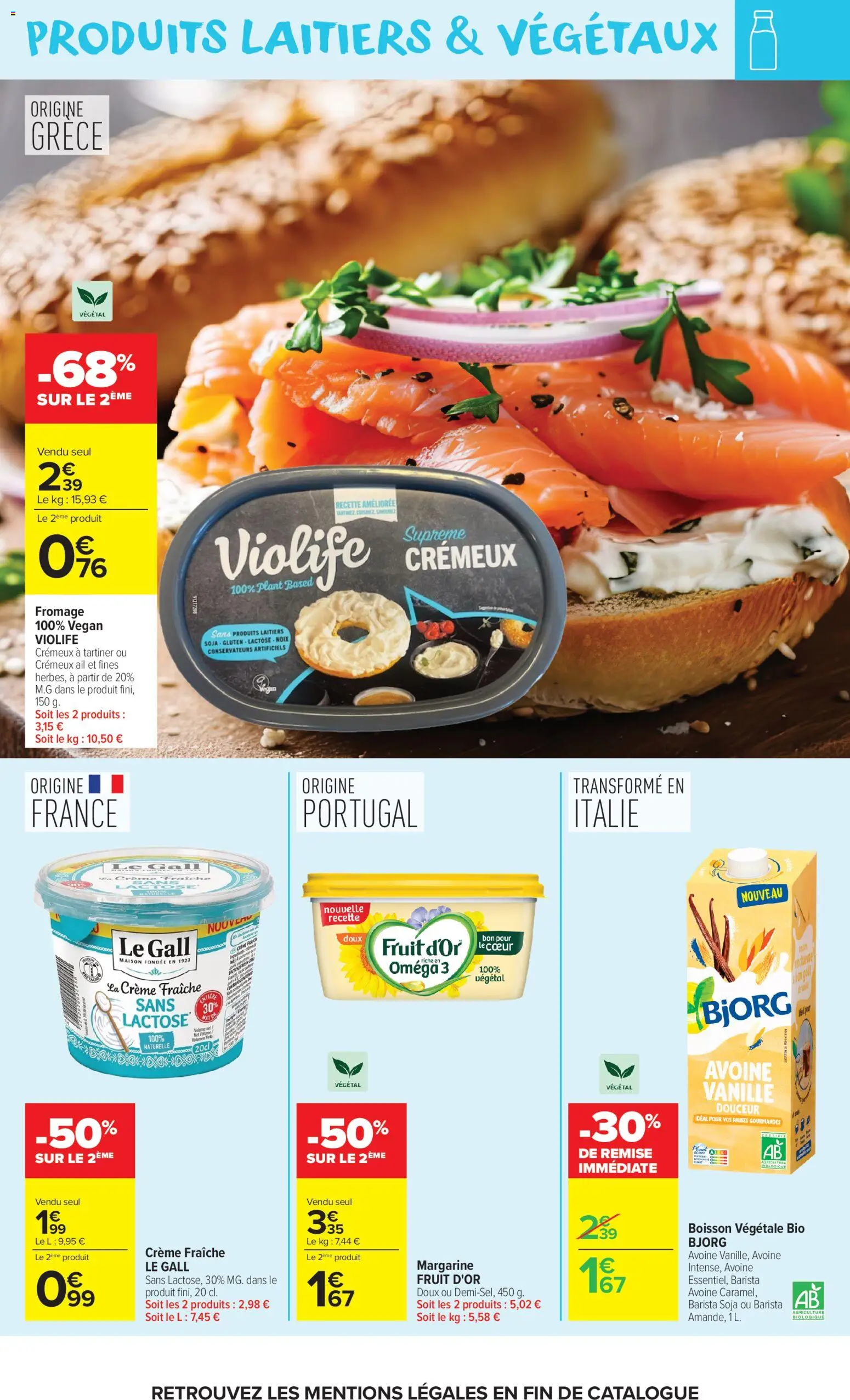 Prévisualisation de Carrefour Market catalogue du magasin Carrefour Market formulaire valide 27/10/2026 - Fromage, Boisson, Noix, Ail, Crème fraiche, Margarine, Produits laitiers, Boisson vegetale bio
