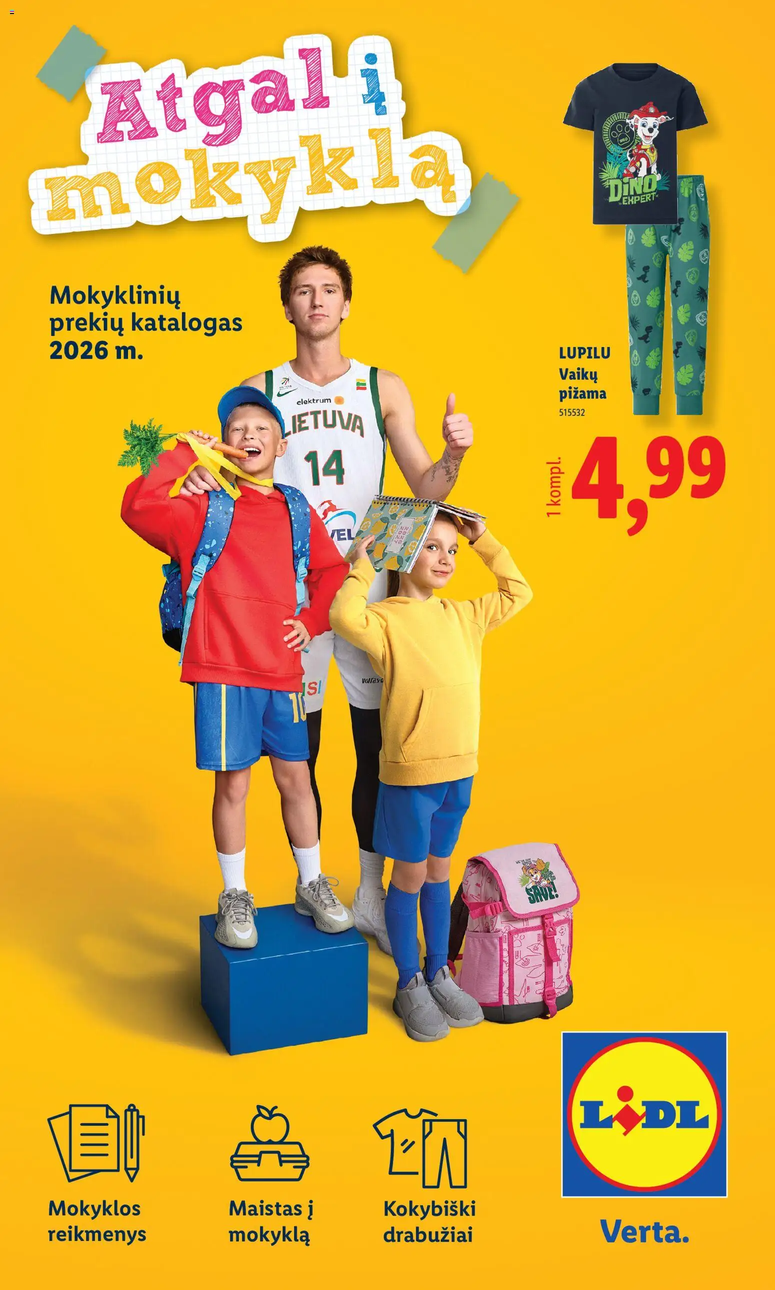LIDL parduotuvės leidinio LIDL leidinys - Atgal į mokyklą galiojančio nuo 2026.07.20 peržiūra - Drabužiai