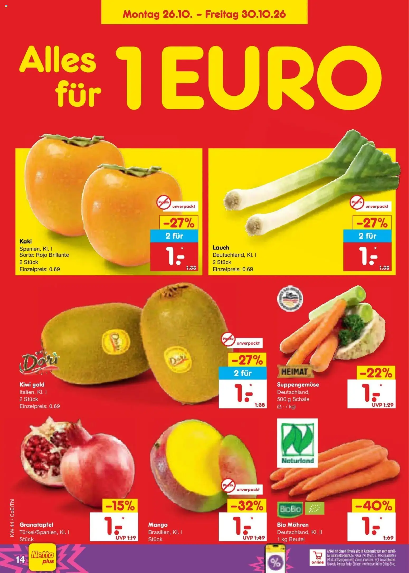Vorschau von dem Prospekt des Geschäftes Netto Marken-Discount, gültig ab dem 26.10.2026