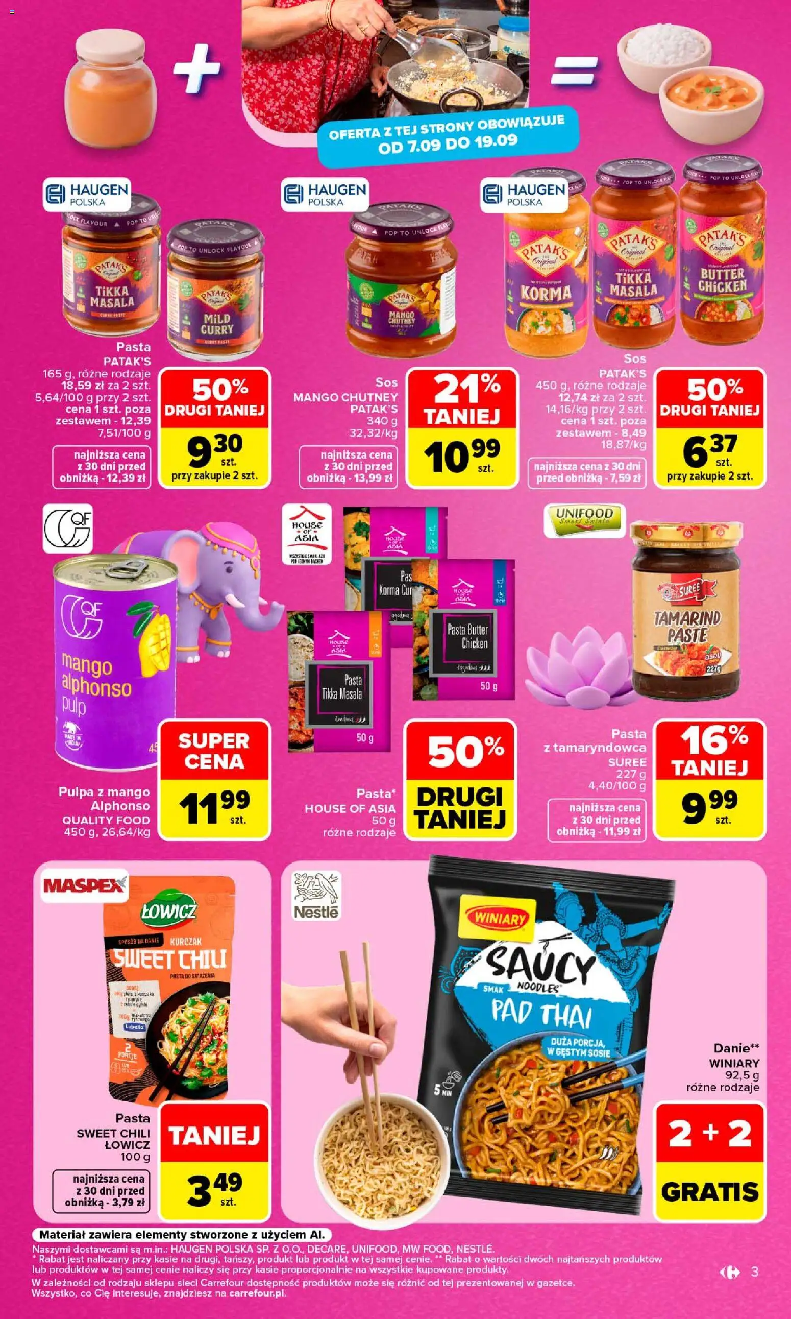 Pogląd gazetki "Carrefour gazetka - Kuchnia indyjska i tajska" ze sklepu Carrefour ważnej od 07.09.2026