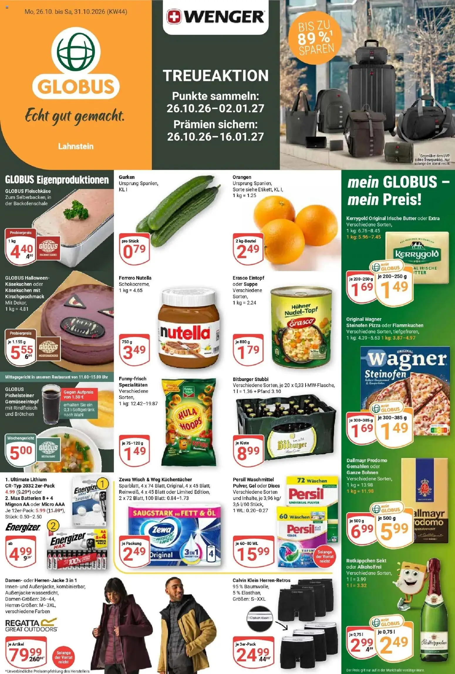 Vorschau von dem Prospekt des Geschäftes Globus, gültig ab dem 26.10.2026