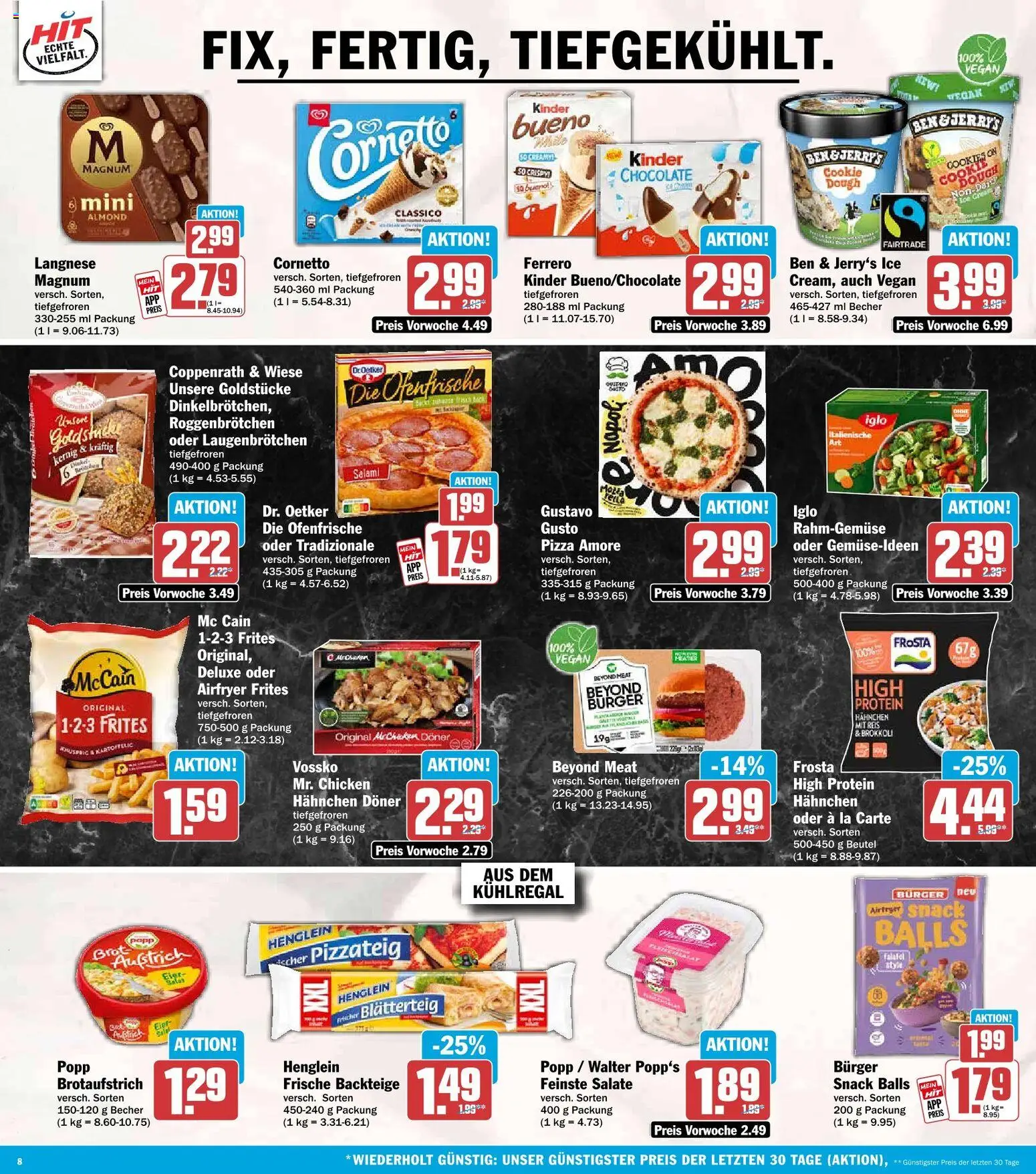 Vorschau von dem Prospekt des Geschäftes HIT, gültig ab dem 26.10.2026 - Pizza, Burger, Brokkoli, Frosta, Ben & Jerry's, Langnese, McCain, Ofenfrische