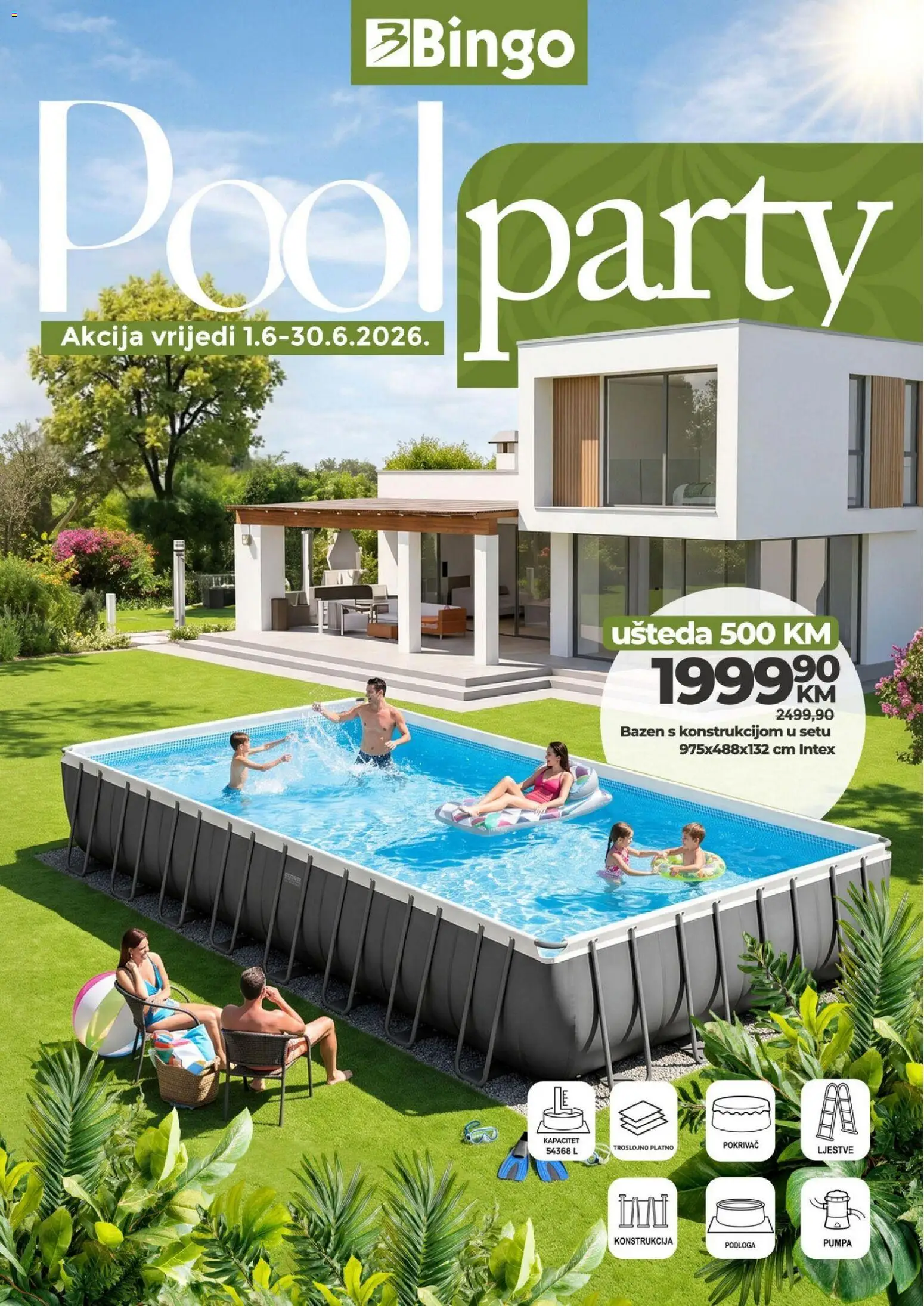 Pregled letka Pool party trgovine Bingo vrijedi od 01.06.2026