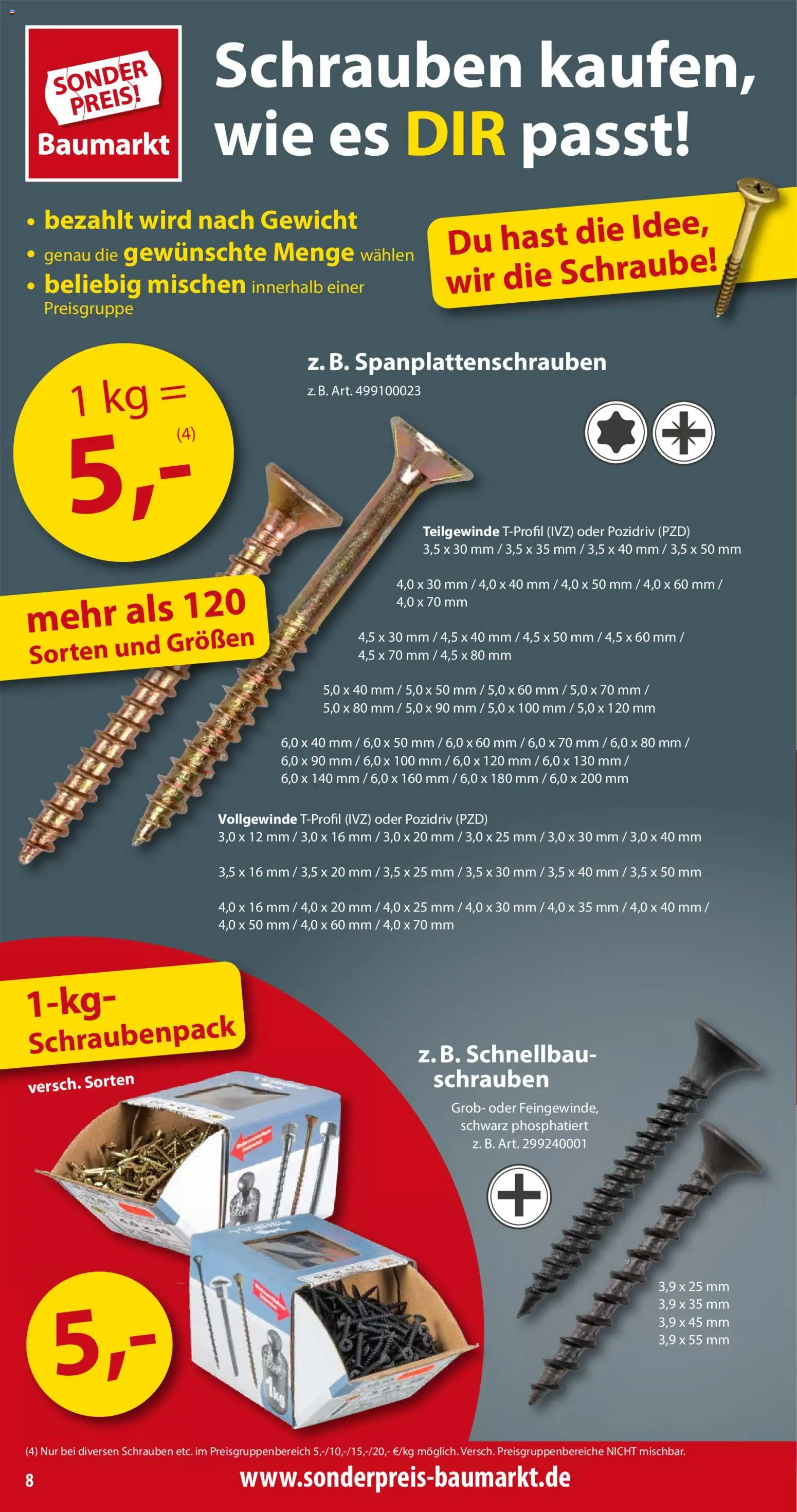 Vorschau von dem Prospekt des Geschäftes Sonderpreis Baumarkt, gültig ab dem 12.09.2026 - Gewicht