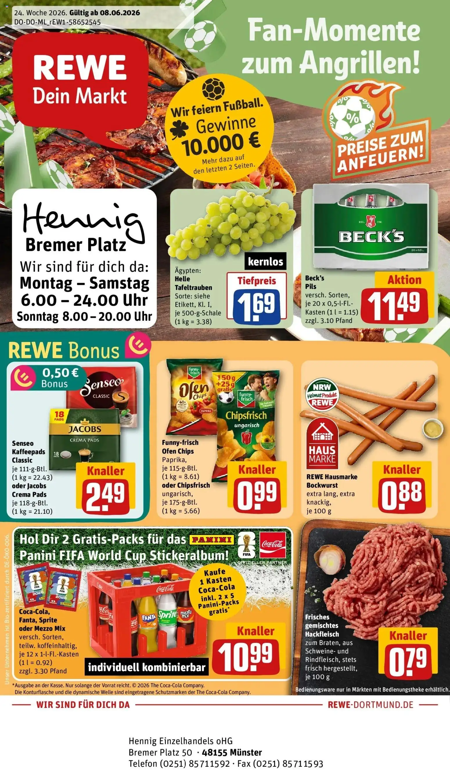 Vorschau von dem Prospekt des Geschäftes Rewe, gültig ab dem 08.06.2026