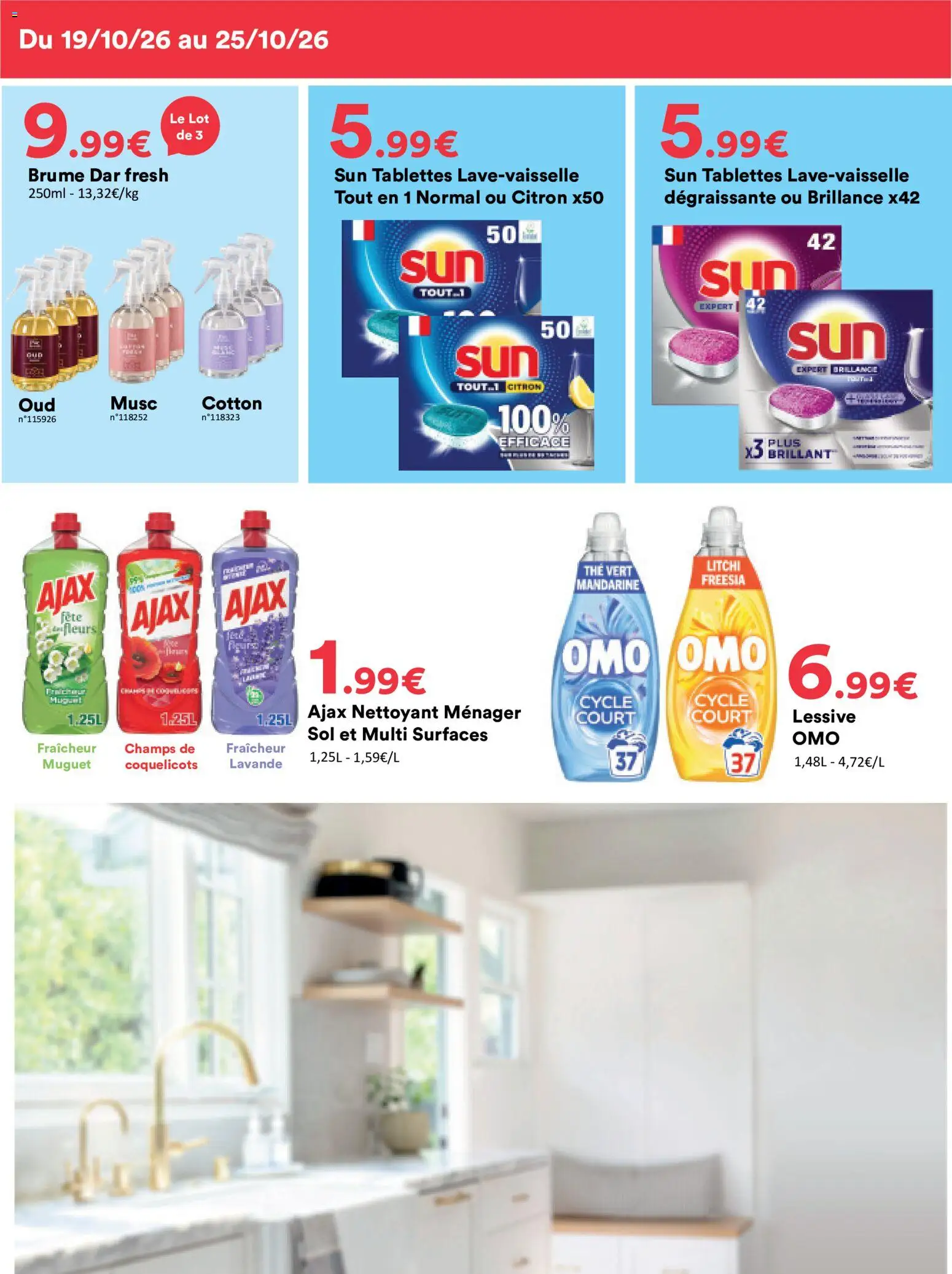 Prévisualisation de Hmarket catalogue du magasin Hmarket formulaire valide 19/10/2026 - Fleurs, Muguet, Ajax, Litchi, Lavande, Thé, Citron, Lessive