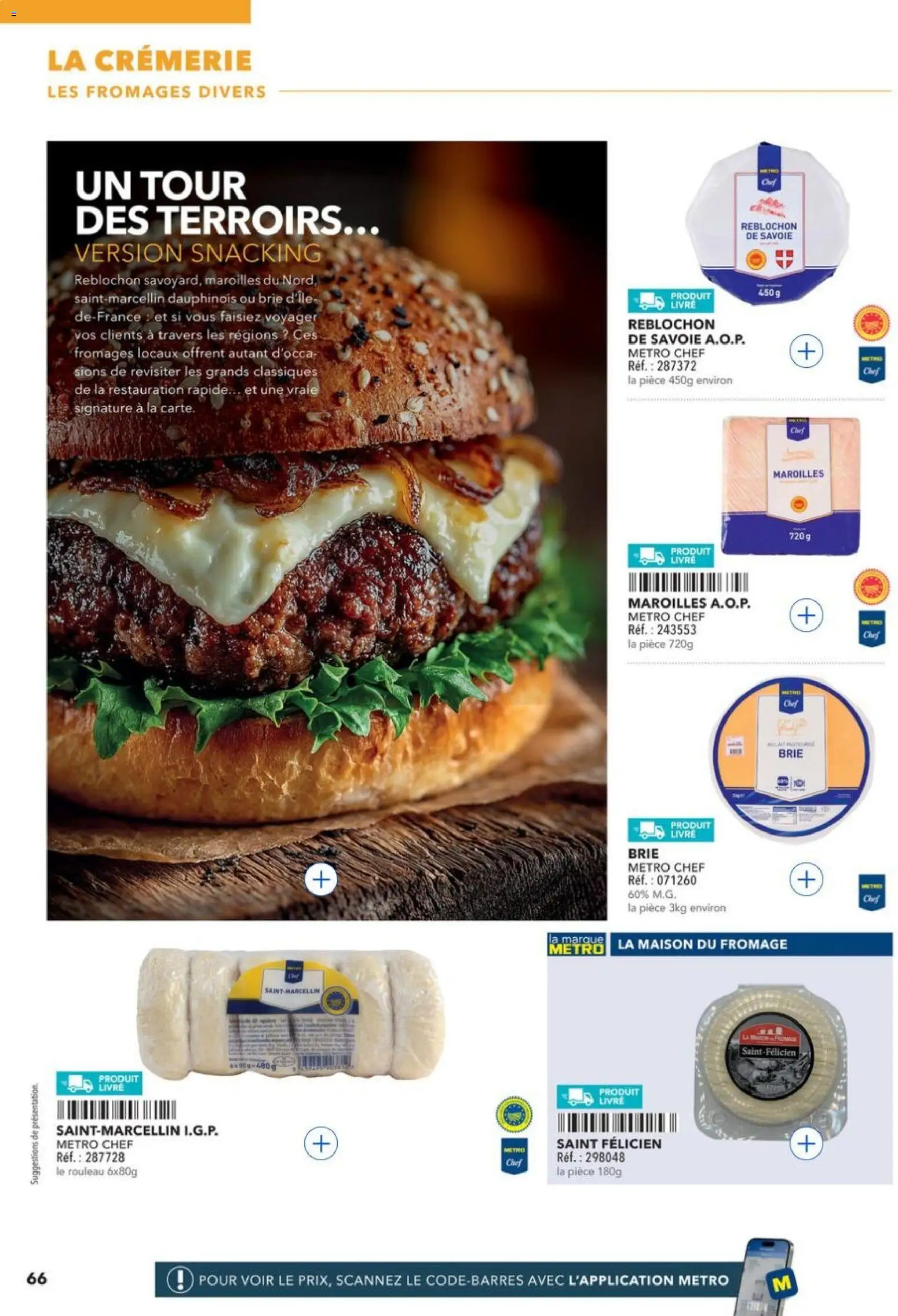 Prévisualisation de METRO - Restauration rapide du magasin METRO formulaire valide 14/04/2026 - Fromage, Livre, Reblochon, Maroilles, Brie, Rouleau