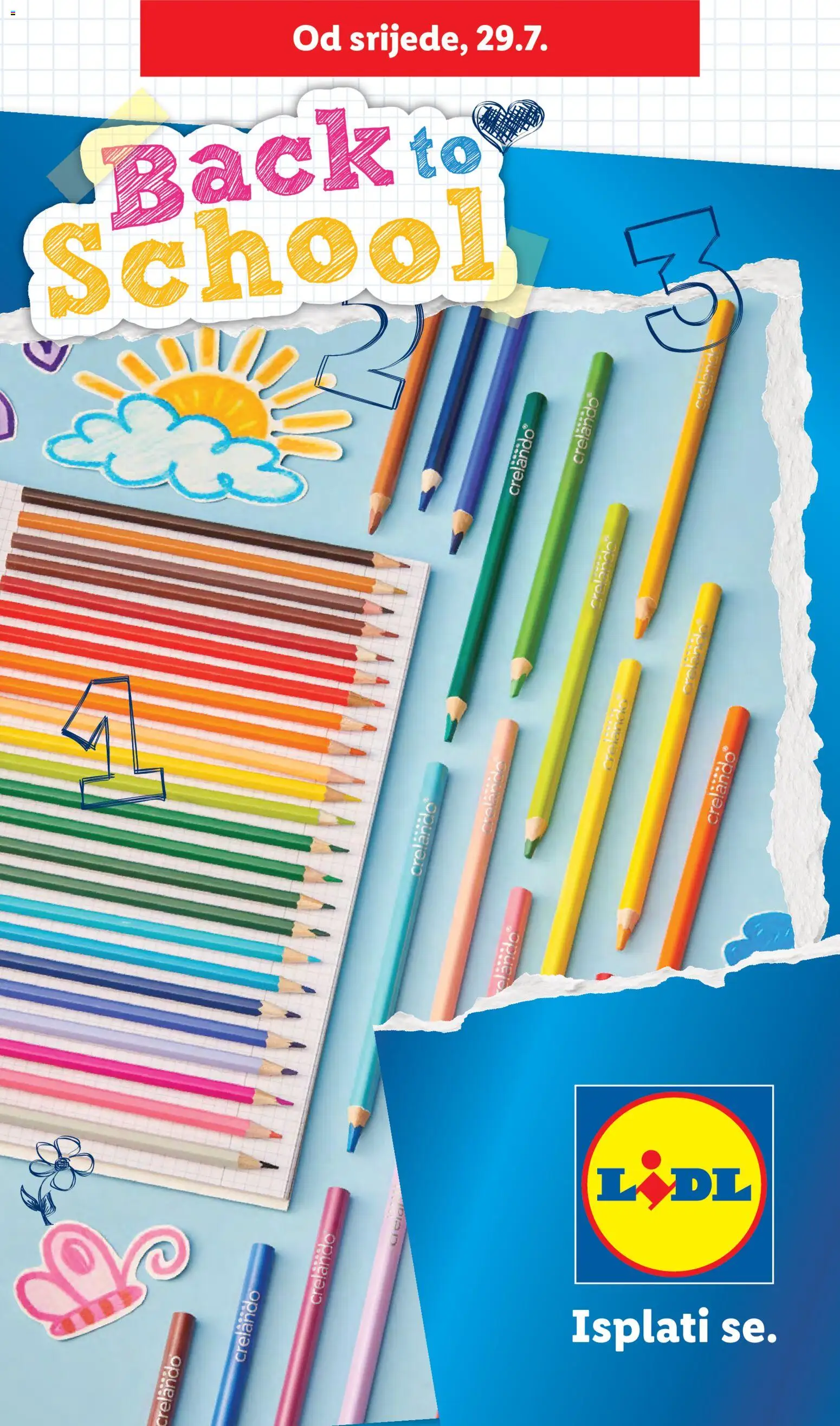 Pregled letka Lidl Back to school uz Lidlovu ponudu trgovine Lidl vrijedi od 29.07.2026