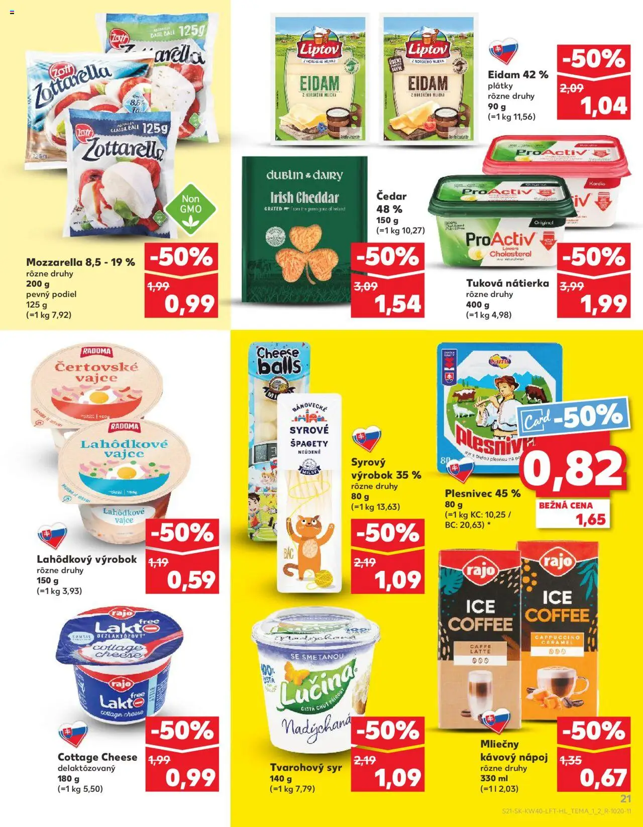 Náhľad Kaufland letáku platného od 02.10.2025 - Syr, Špagety, Mozzarella, Cheddar, Nátierka, Eidam