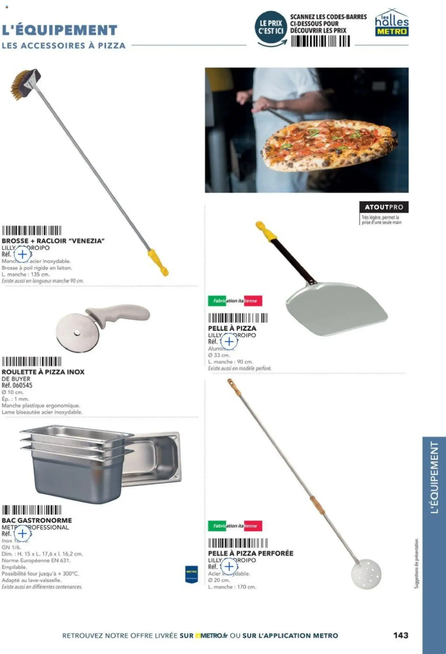 Prévisualisation de METRO - Guide Italie du magasin METRO formulaire valide 28/05/2026 - Pizza, Four, Prise, Pelle, Brosse, Pelle à pizza