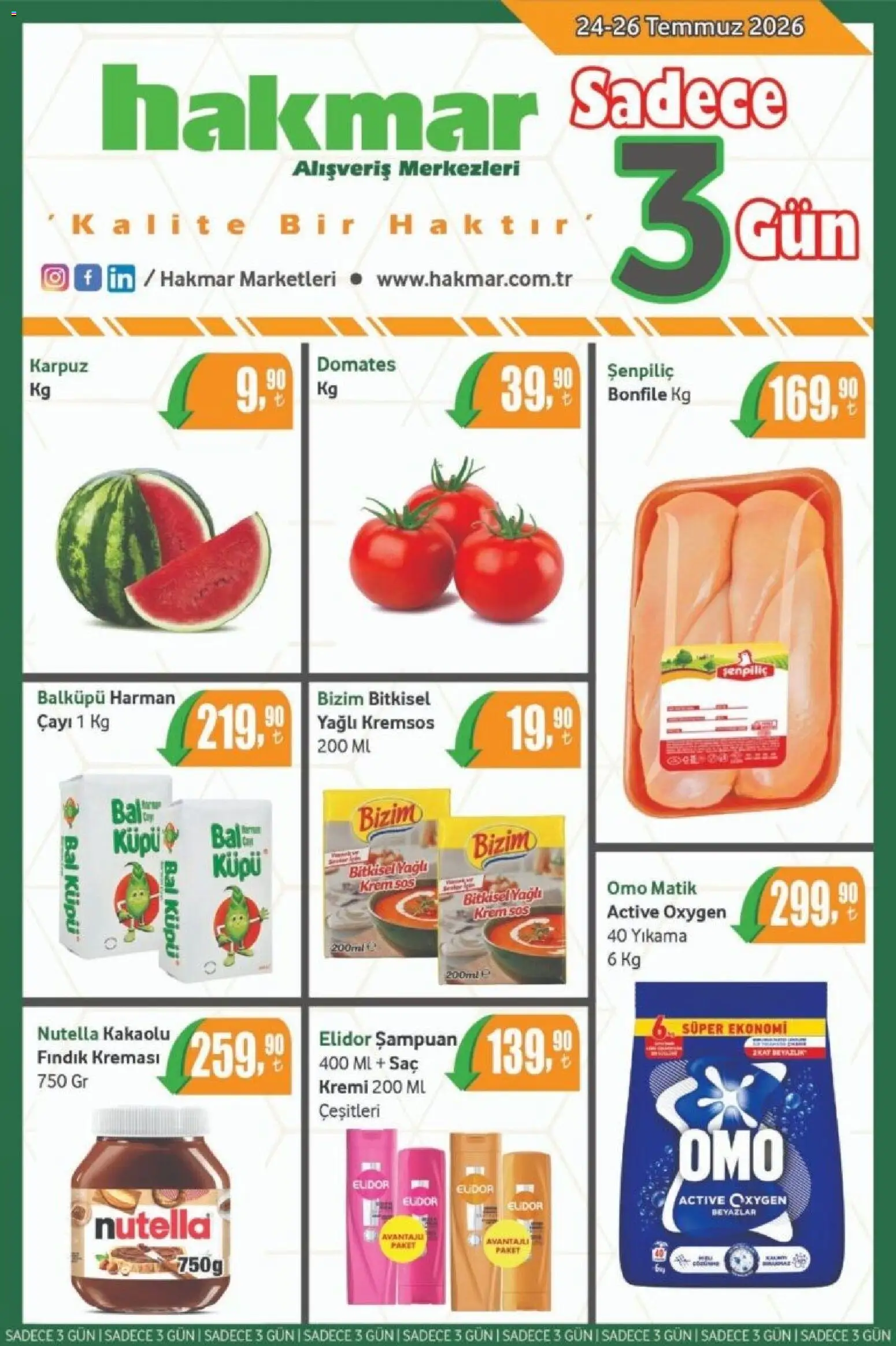 Hakmar Hakmar - Katalog Sadece 3 Gün 24.07.2026 - Broşürünün önizlemesi