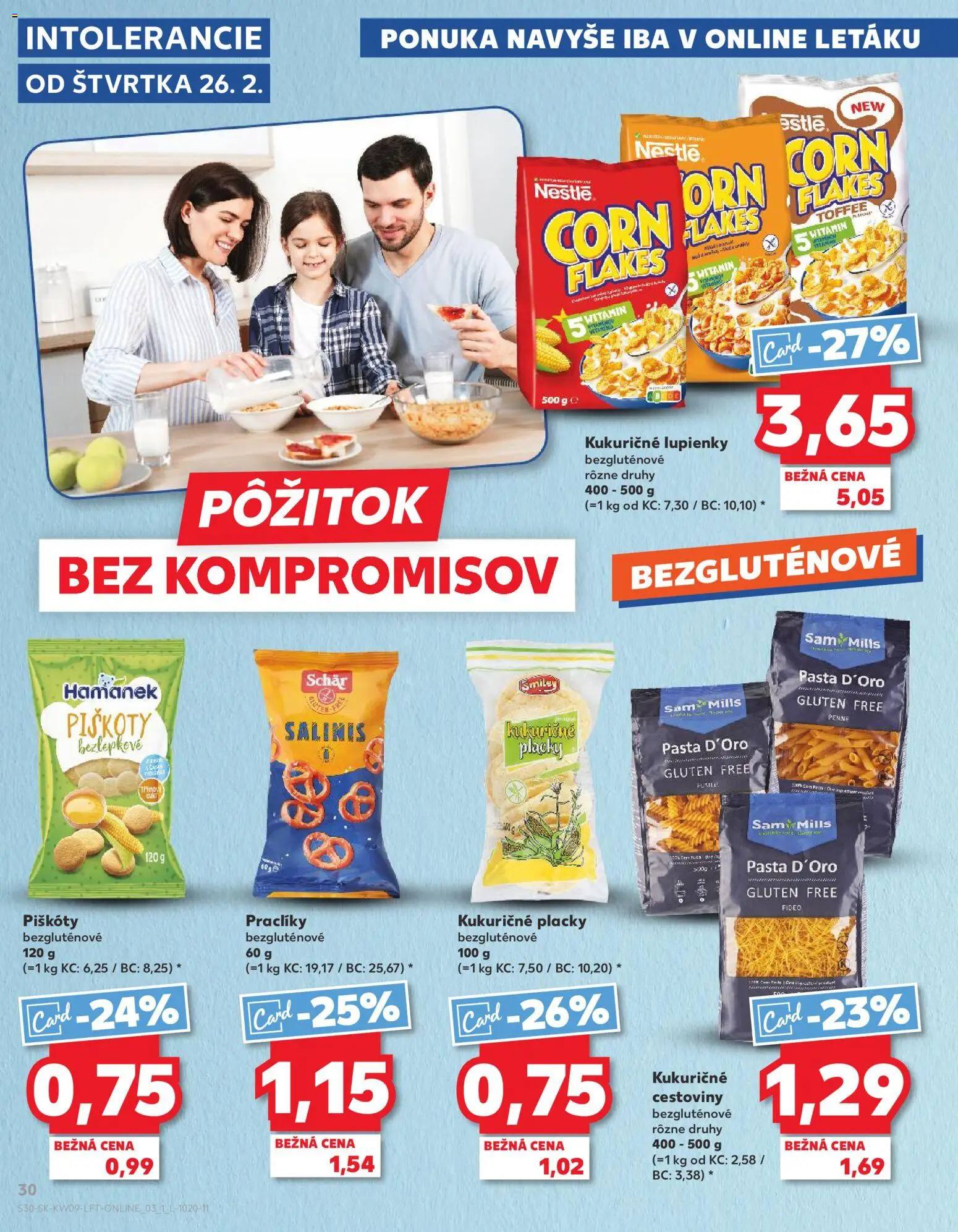 Náhľad Kaufland letáku platného od 26.02.2026 - Cestoviny, Penne, Piškóty