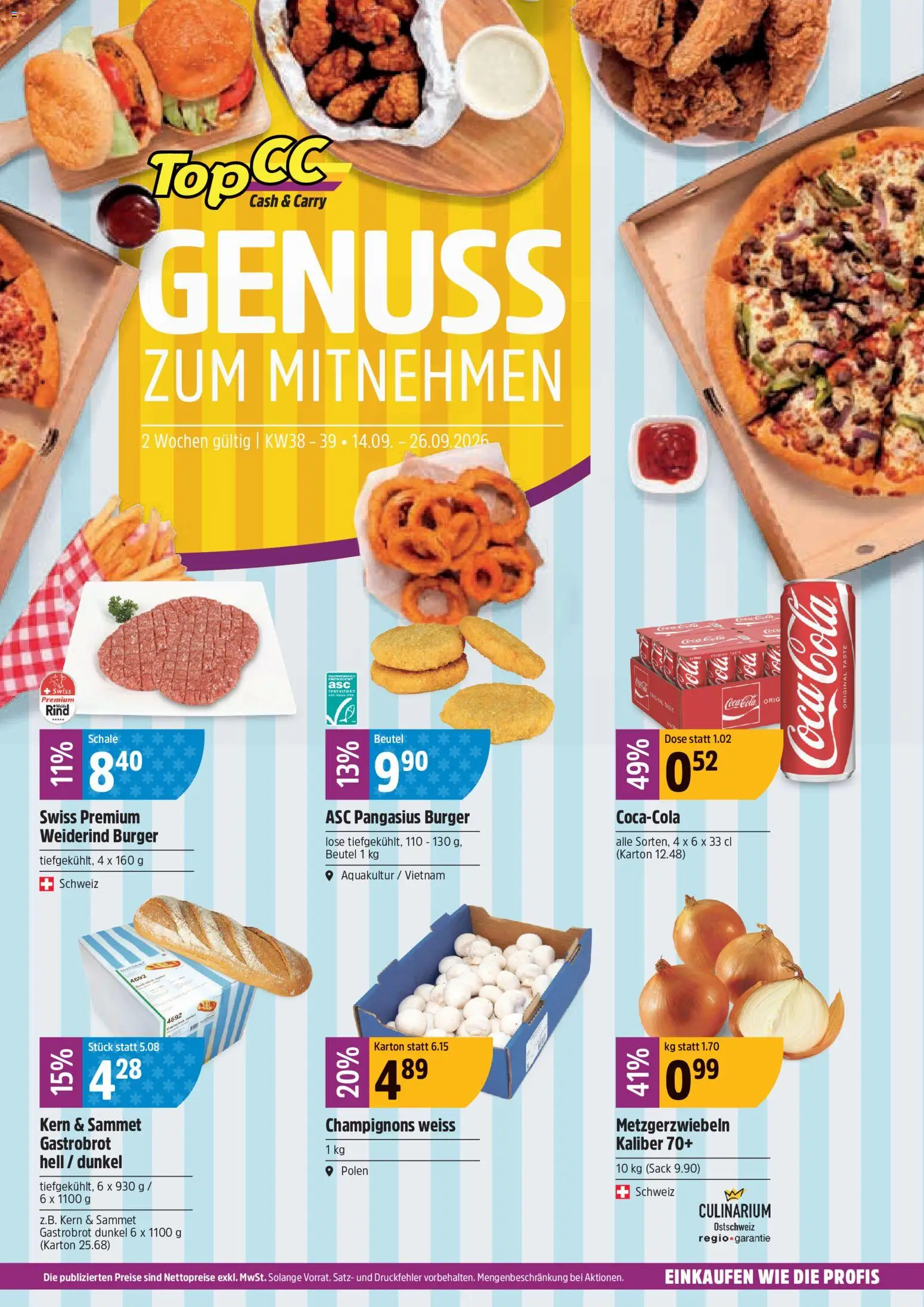 Vorschau des Merkblatts TopCC aktionen Genuss zum Mitnehmen vom Shop TopCC gültig von 14.09.2026 bis 26.09.2026