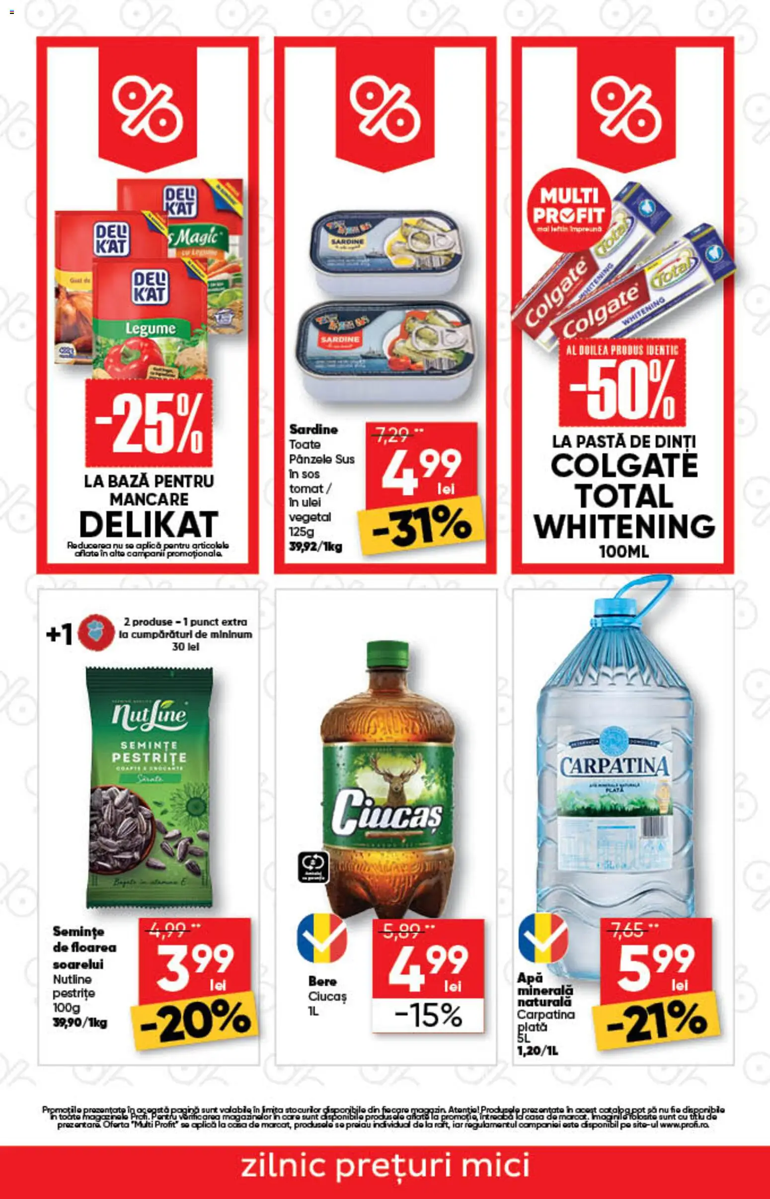 Previzualizarea de cataloage: Profi Profi Catalog Discount valabil de la 15.10.2026 - Apă, Mici, Floarea Soarelui, Legume, Semințe, Apa minerala, Aplică, Carpatina