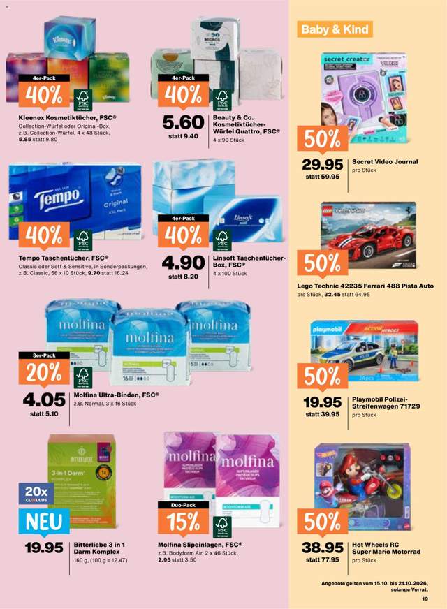Neue Migros Aktionen ab 15.10.
