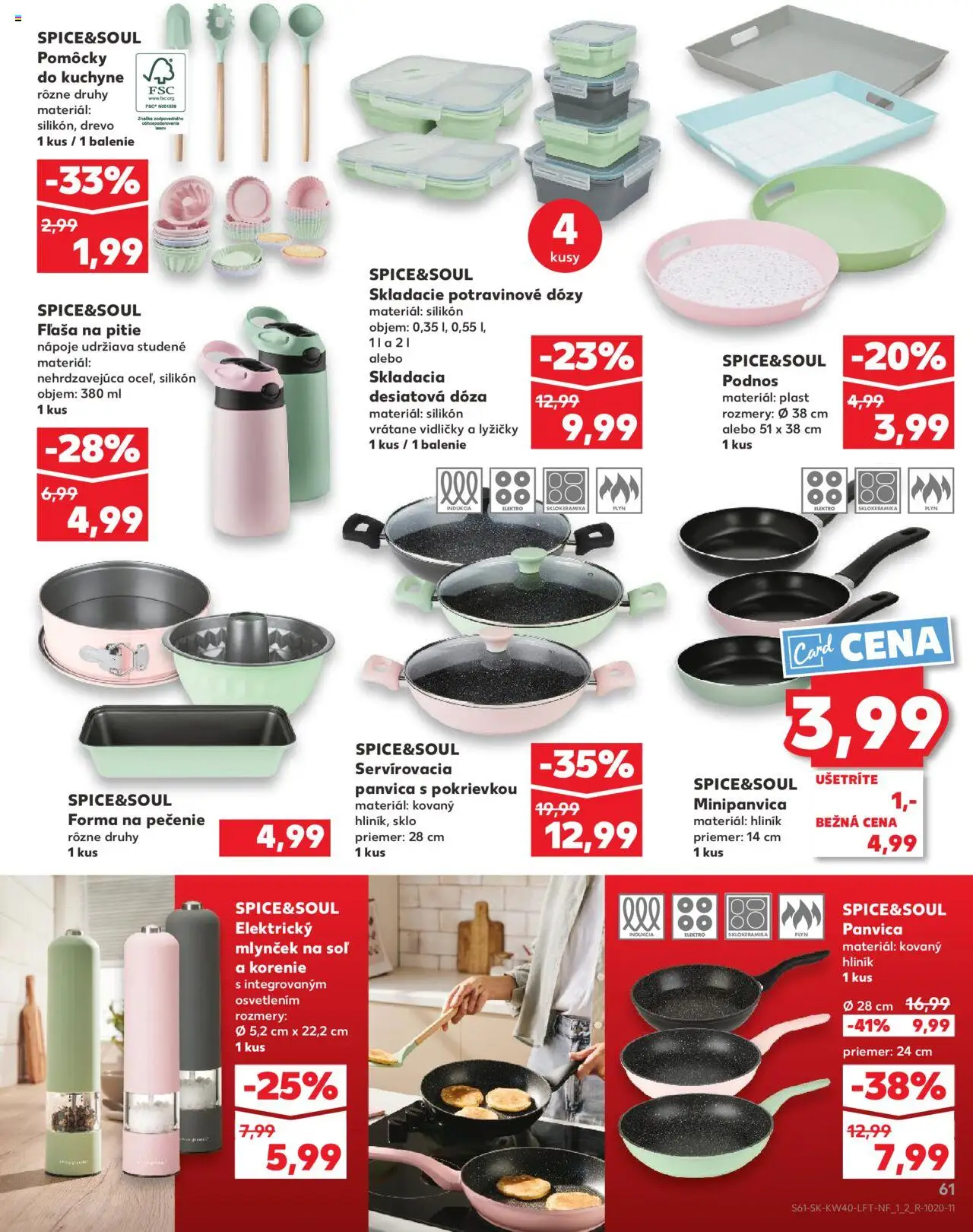 Náhľad Kaufland letáku platného od 02.10.2025 - Kuchyne, Soľ, Panvica, Korenie, Indukcia, Mlynček, Nápoje