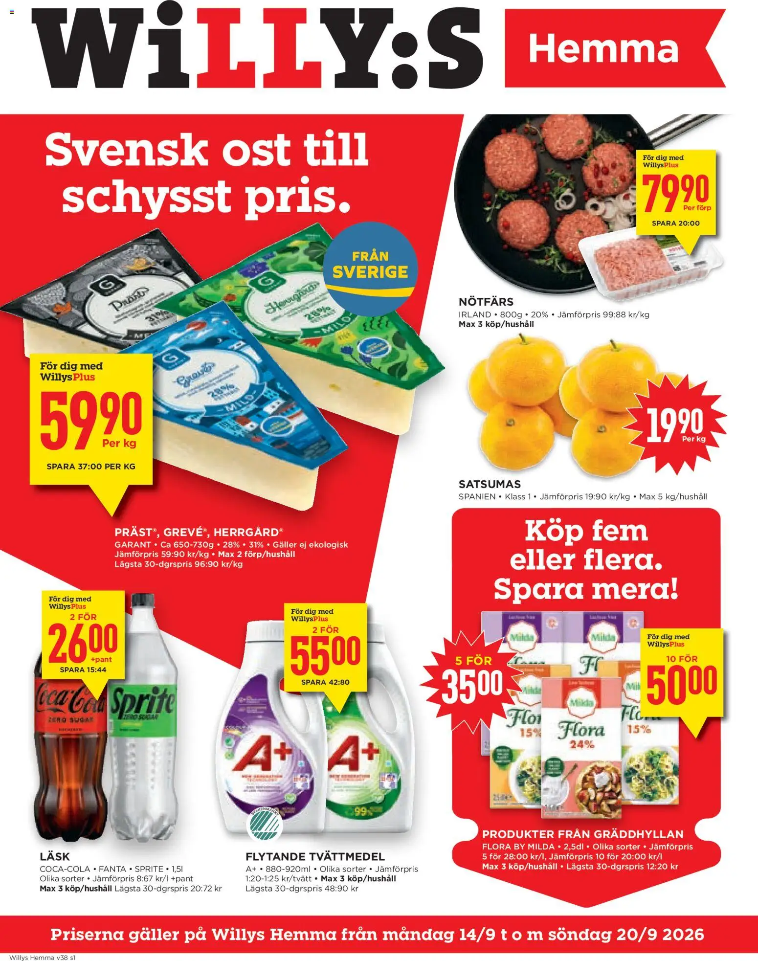Förhandsgranska reklamblad Willys erbjudanden Hemma från butik Willys gäller från 14/09/2026