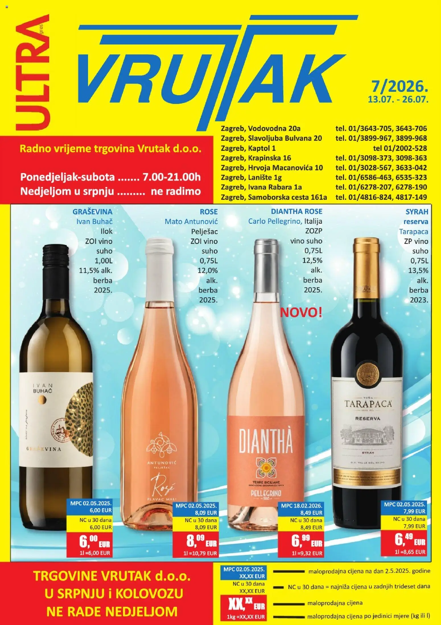 Pregled letka Vrutak Katalog trgovine Vrutak vrijedi od 13.07.2026