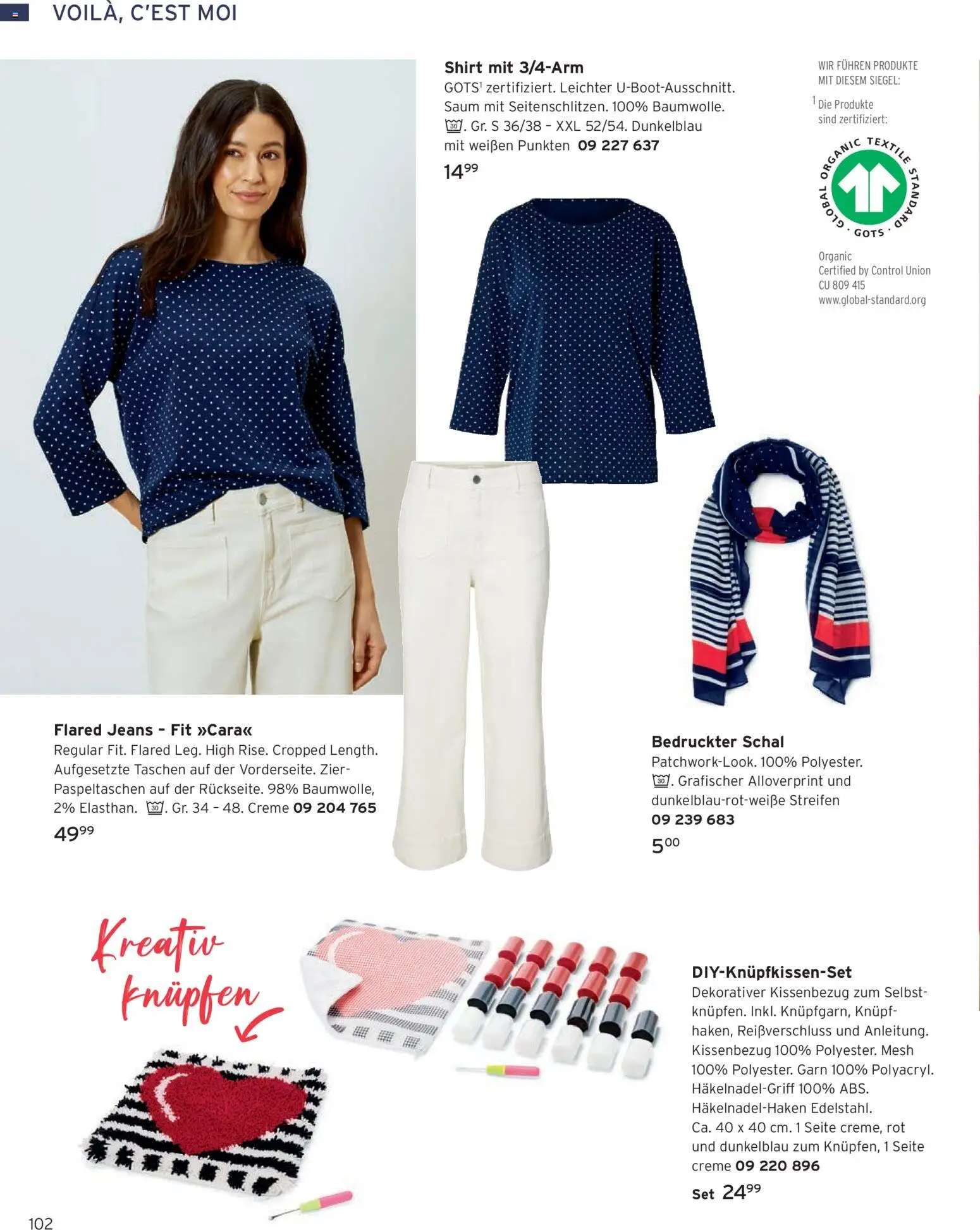 Vorschau von dem Prospekt des Geschäftes Tchibo, gültig ab dem 01.09.2026 - Jeans, Taschen, Schal, Shirt, Creme