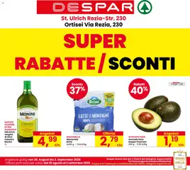 Anteprima dell'opuscolo Despar volantino Ortisei dal negozio Despar valido da 20/08/2026