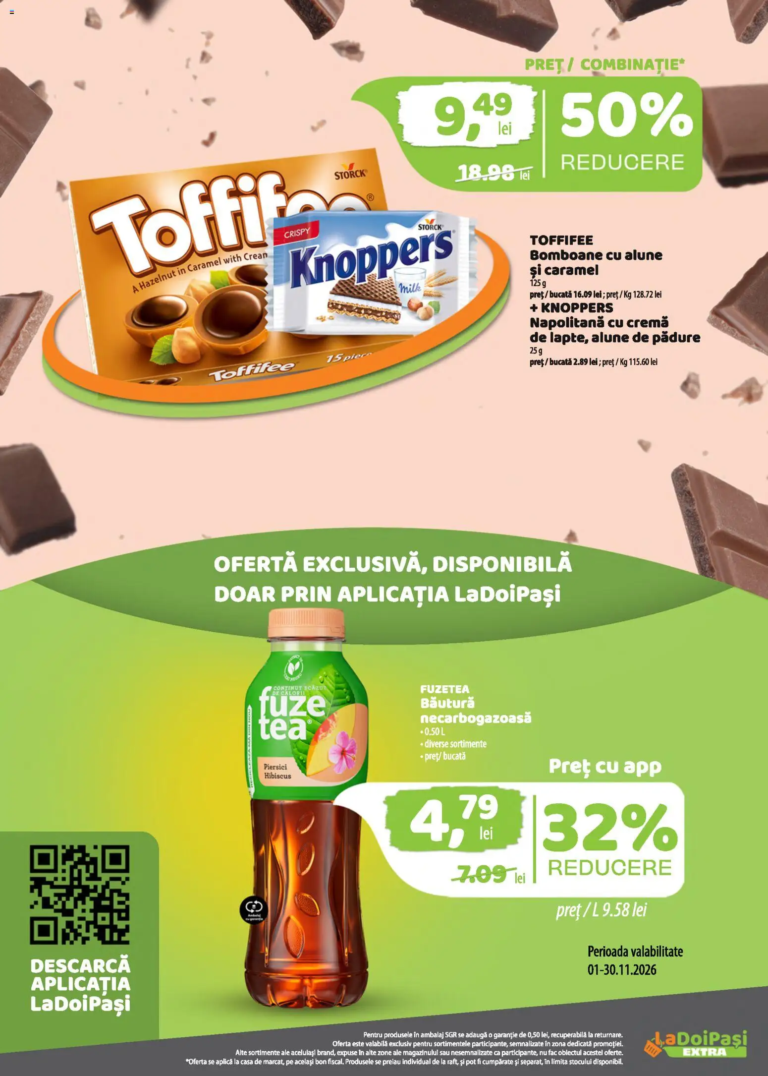 Previzualizarea de cataloage: LaDoiPași LaDoiPași Catalog extra valabil de la 01.11.2026 - Bomboane, Toffifee, Cremă, Alune, Piersici, Aplică, Alune de pădure