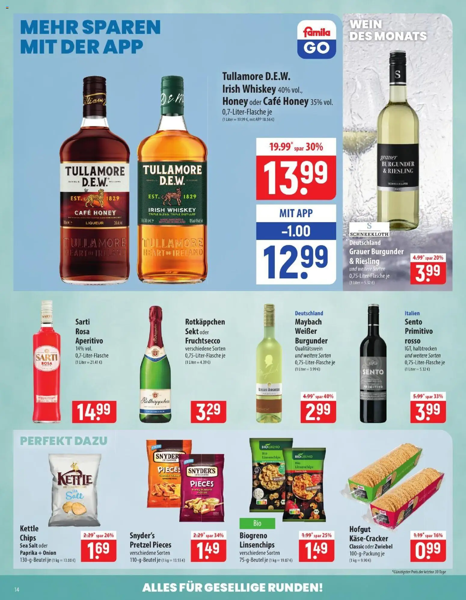 Vorschau von dem Prospekt des Geschäftes Famila, gültig ab dem 07.09.2026 - Chips, Wein, Rotkäppchen, Paprika, Whiskey, Sekt, Fruchtsecco