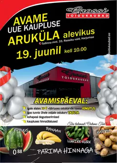 Grossi Toidukaubad kliendilehe eelvaade alates 15.06.2026